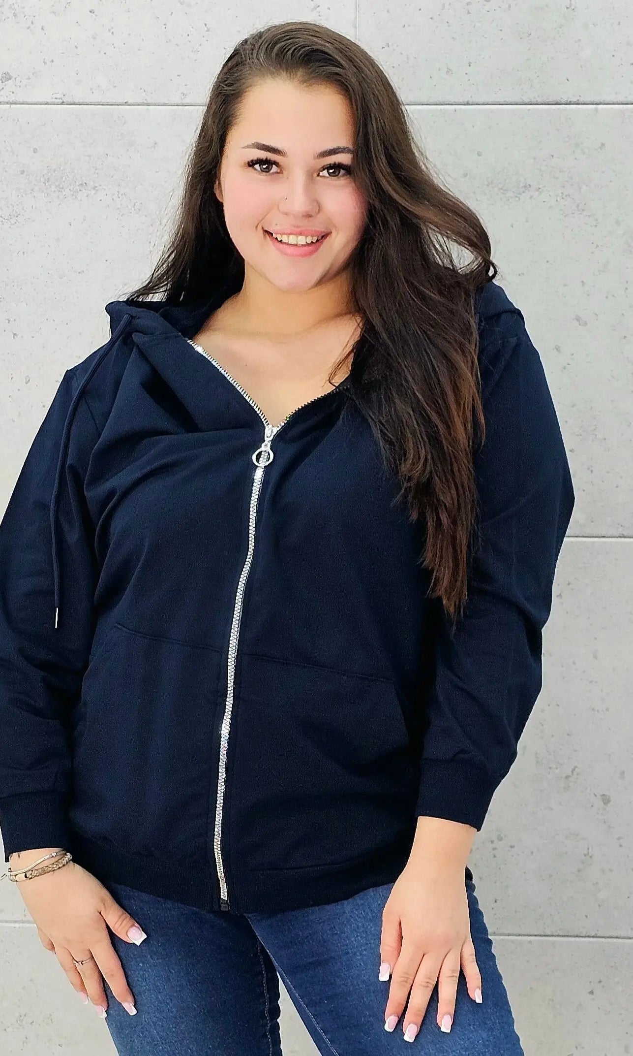 Bluza z zamkiem i kapturem Stylowa XL