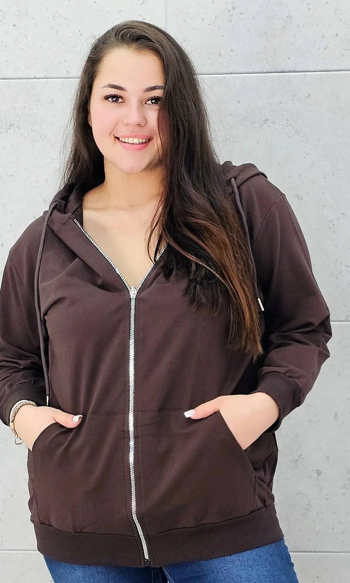 Bluza z zamkiem i kapturem Stylowa XL