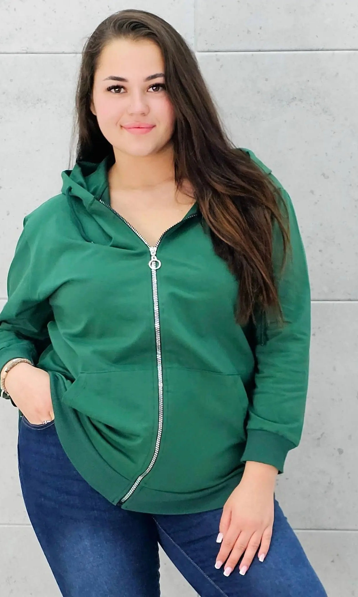 Bluza z zamkiem i kapturem Stylowa XL