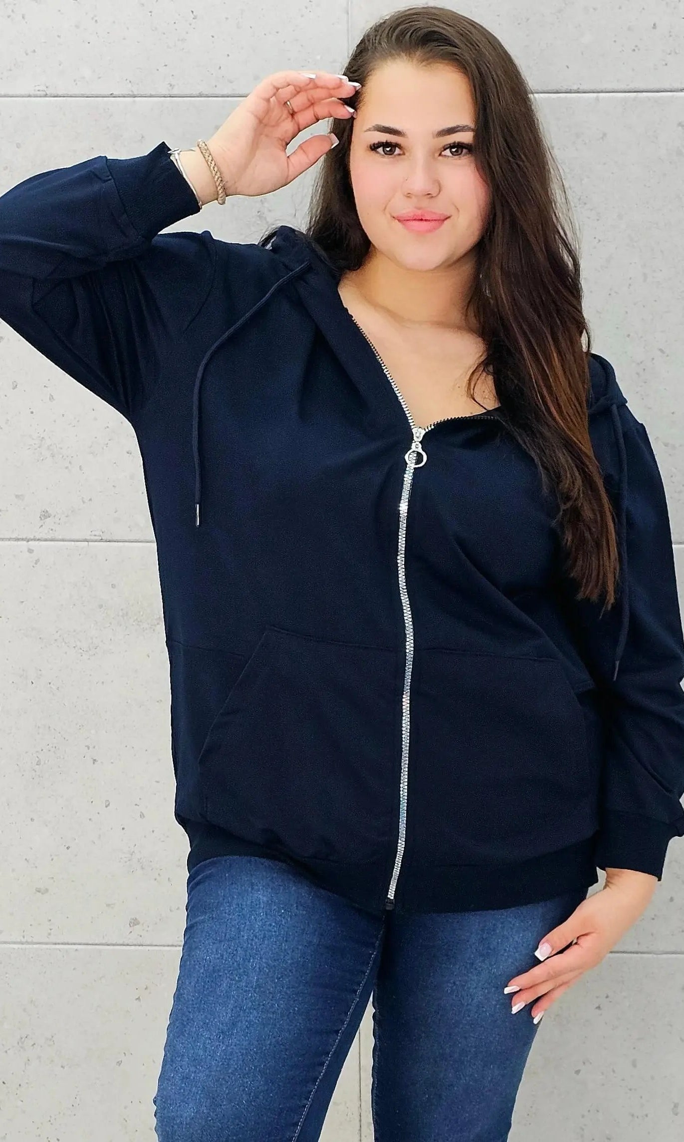 Bluza z zamkiem i kapturem Stylowa XL