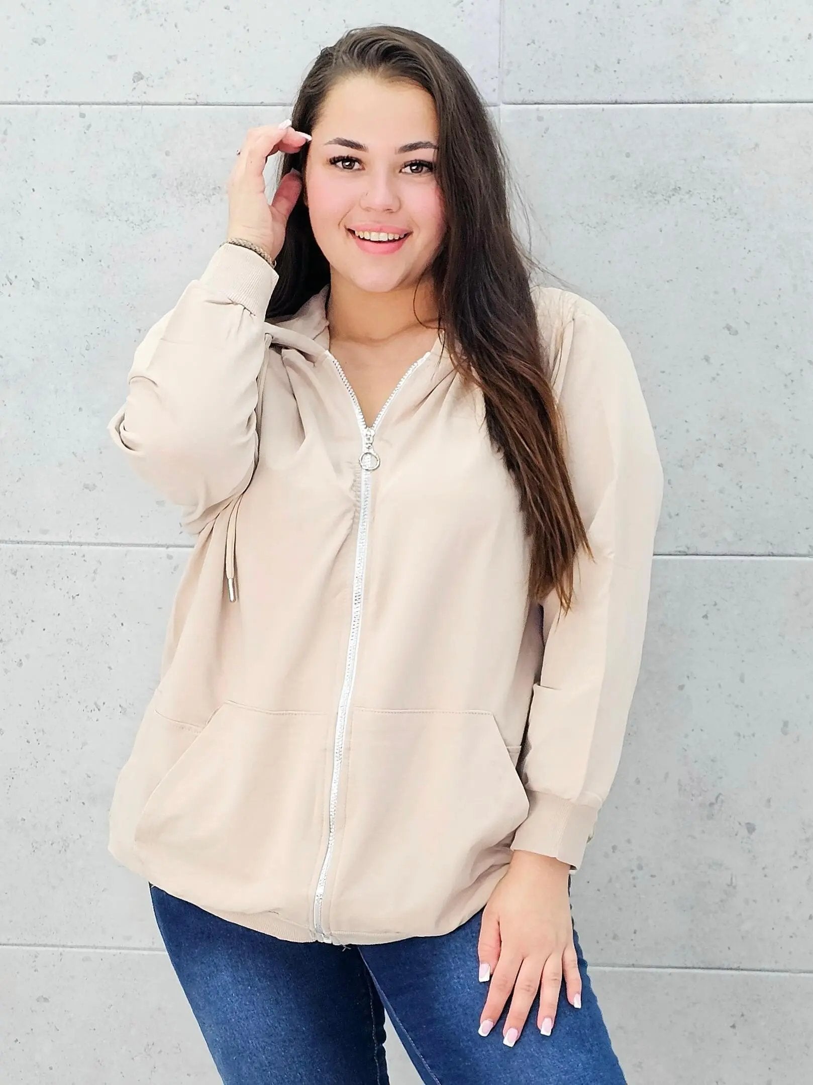 Bluza z zamkiem i kapturem Stylowa XL