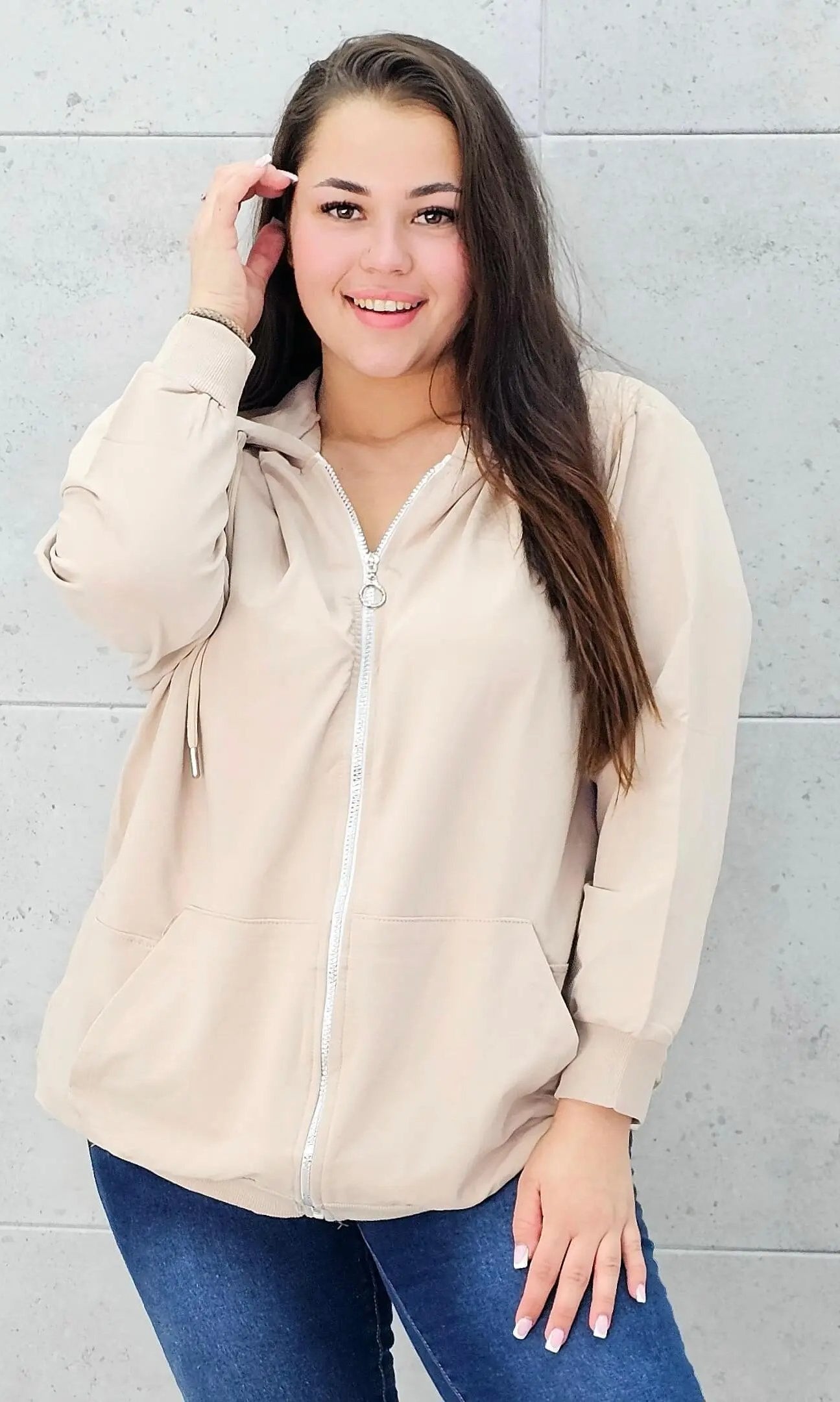 Bluza z zamkiem i kapturem Stylowa XL