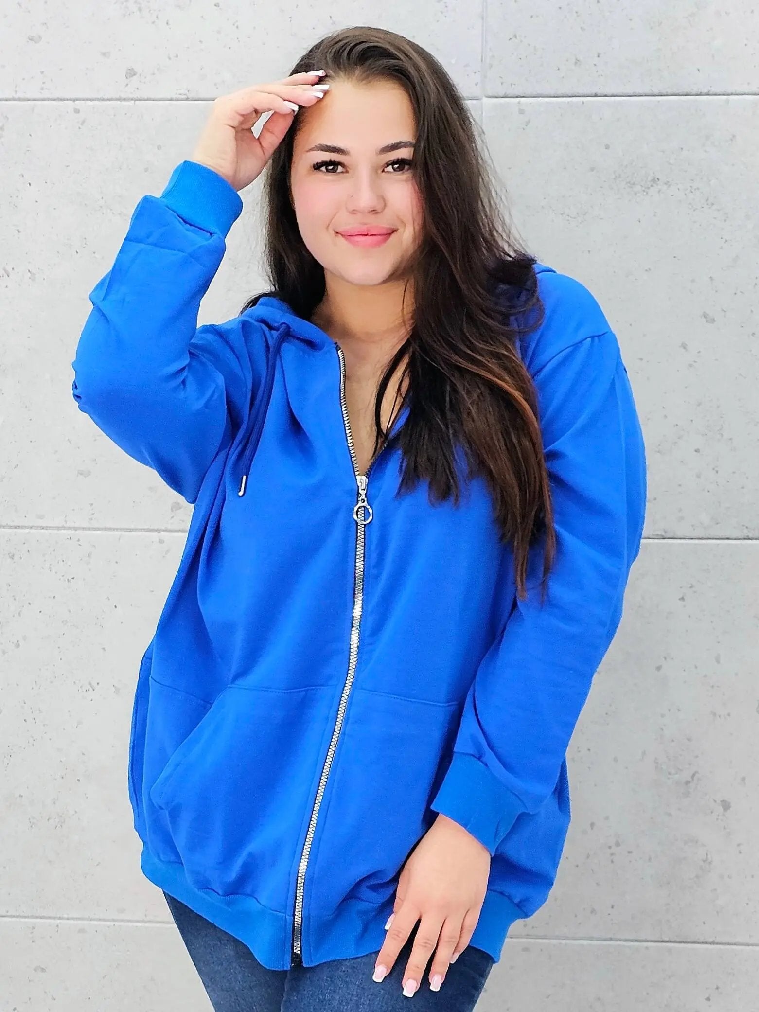 Bluza z zamkiem i kapturem Stylowa XL