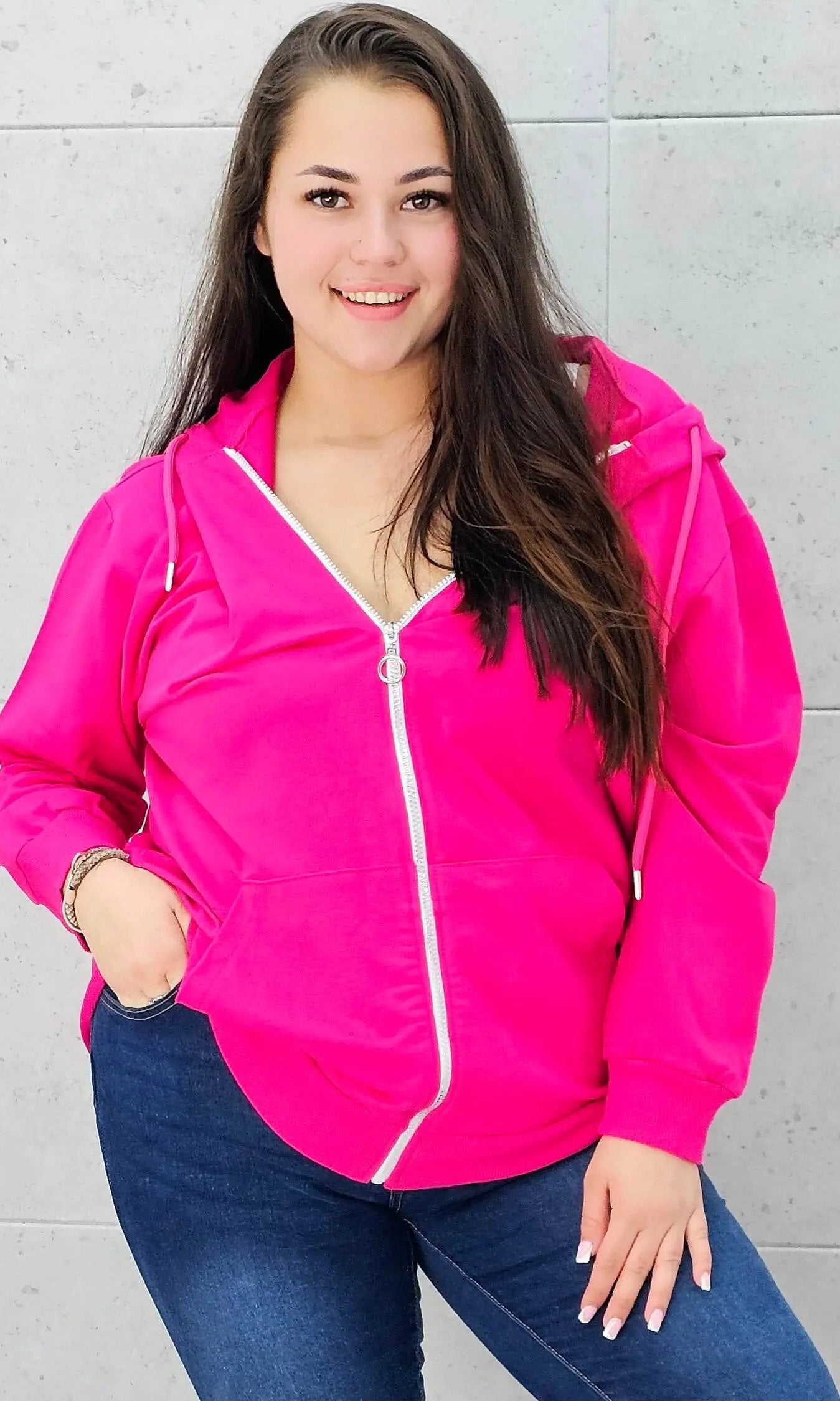 Bluza z zamkiem i kapturem Stylowa XL