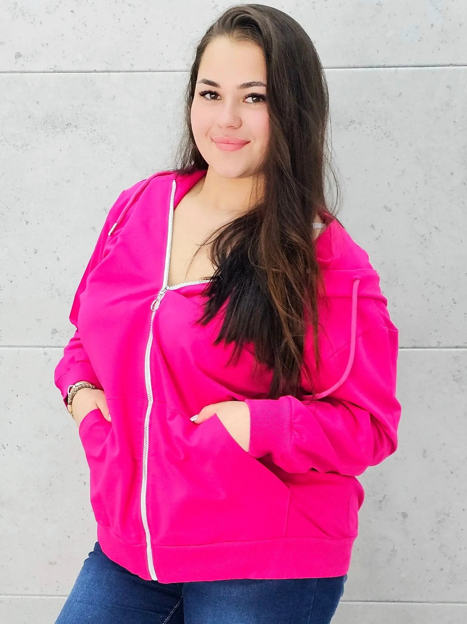 Bluza z zamkiem i kapturem Stylowa XL