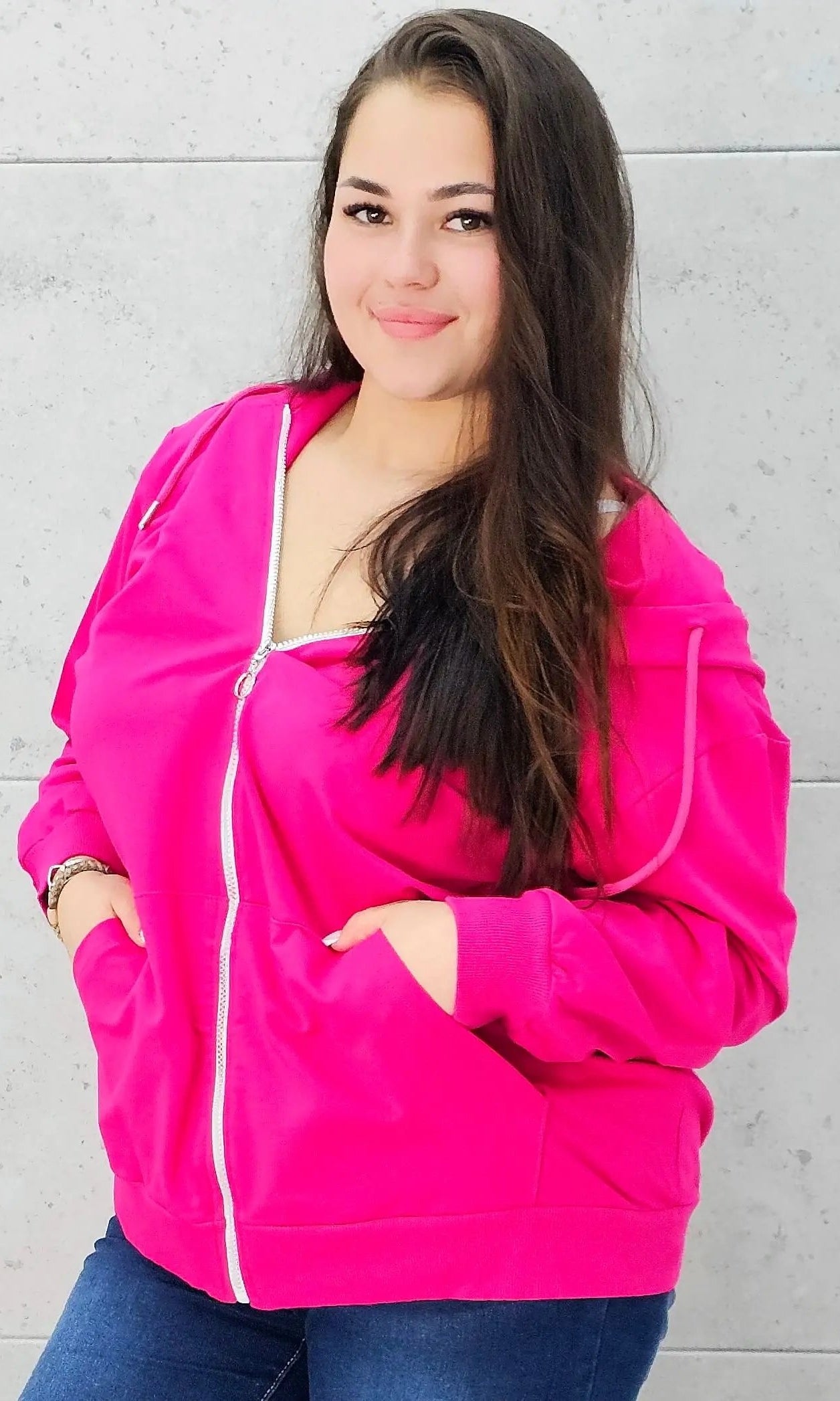 Bluza z zamkiem i kapturem Stylowa XL