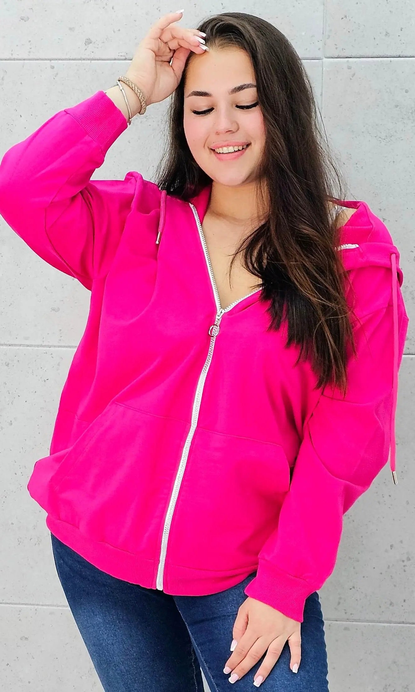 Bluza z zamkiem i kapturem Stylowa XL