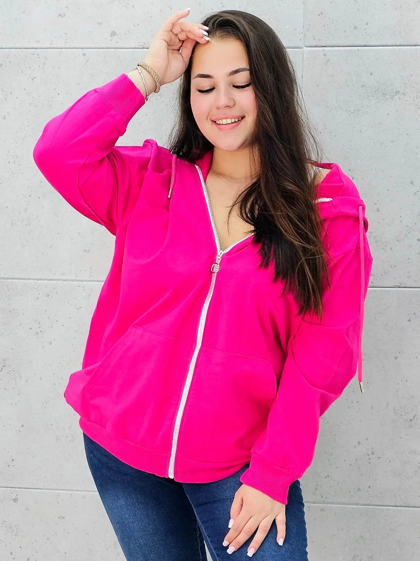 Bluza z zamkiem i kapturem Stylowa XL