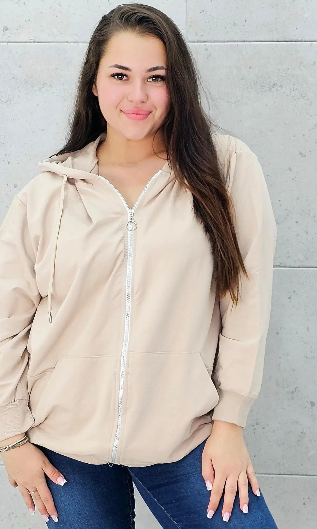 Bluza z zamkiem i kapturem Stylowa XL