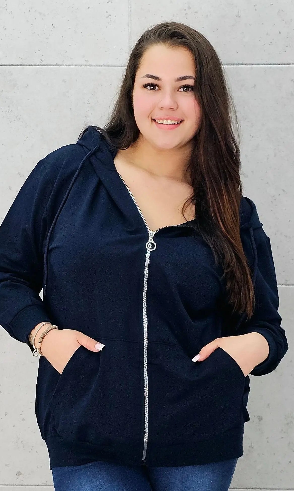 Bluza z zamkiem i kapturem Stylowa XL