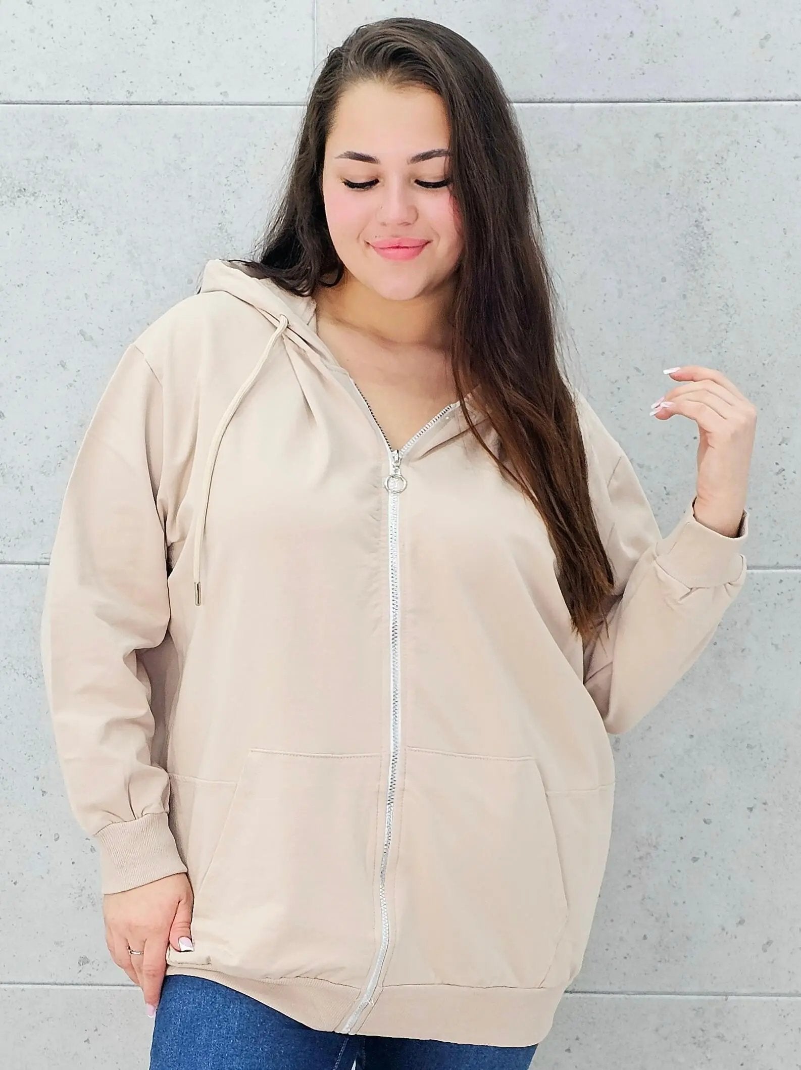 Bluza z zamkiem i kapturem Stylowa XL