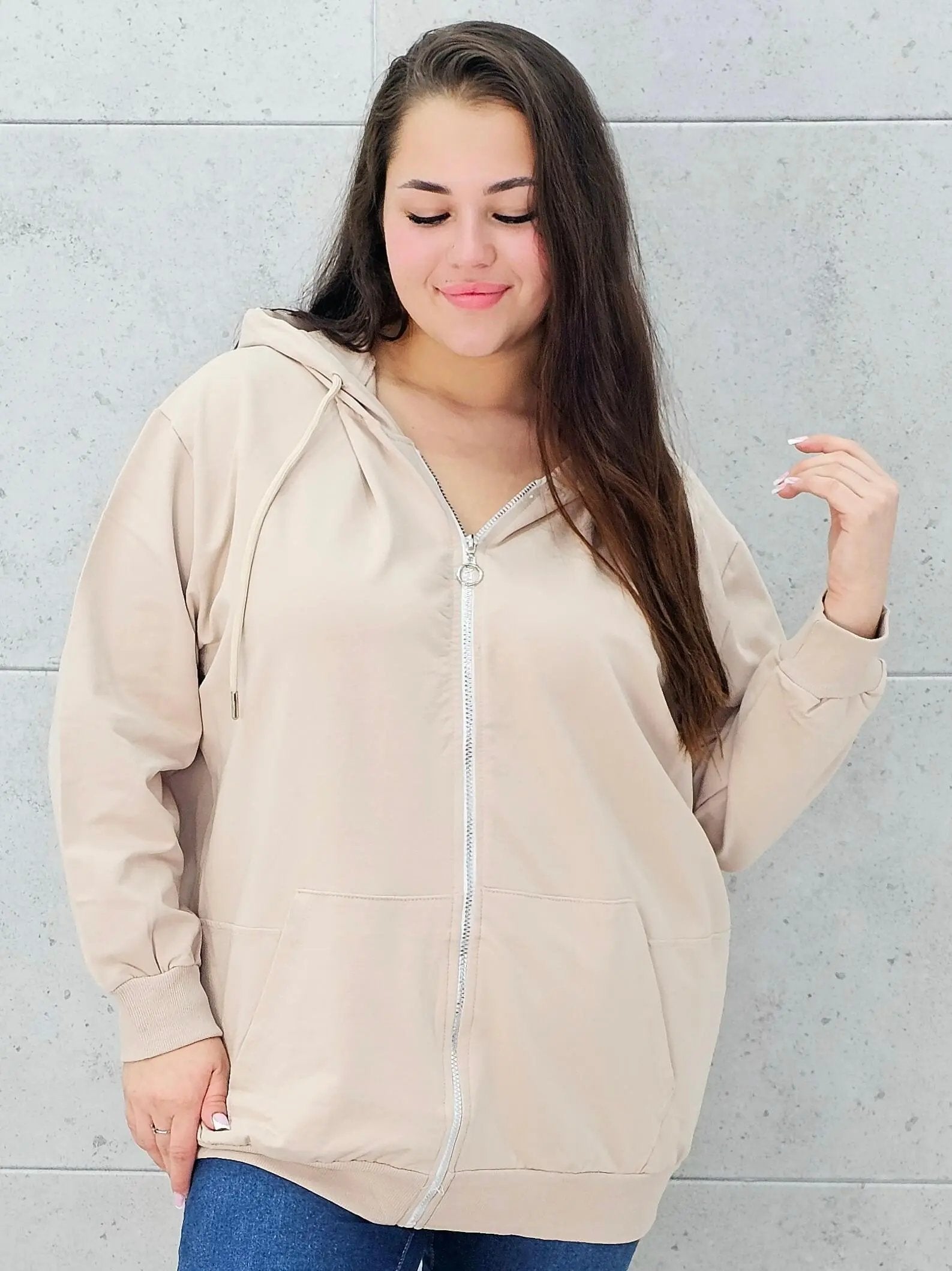 Bluza z zamkiem i kapturem Stylowa XL