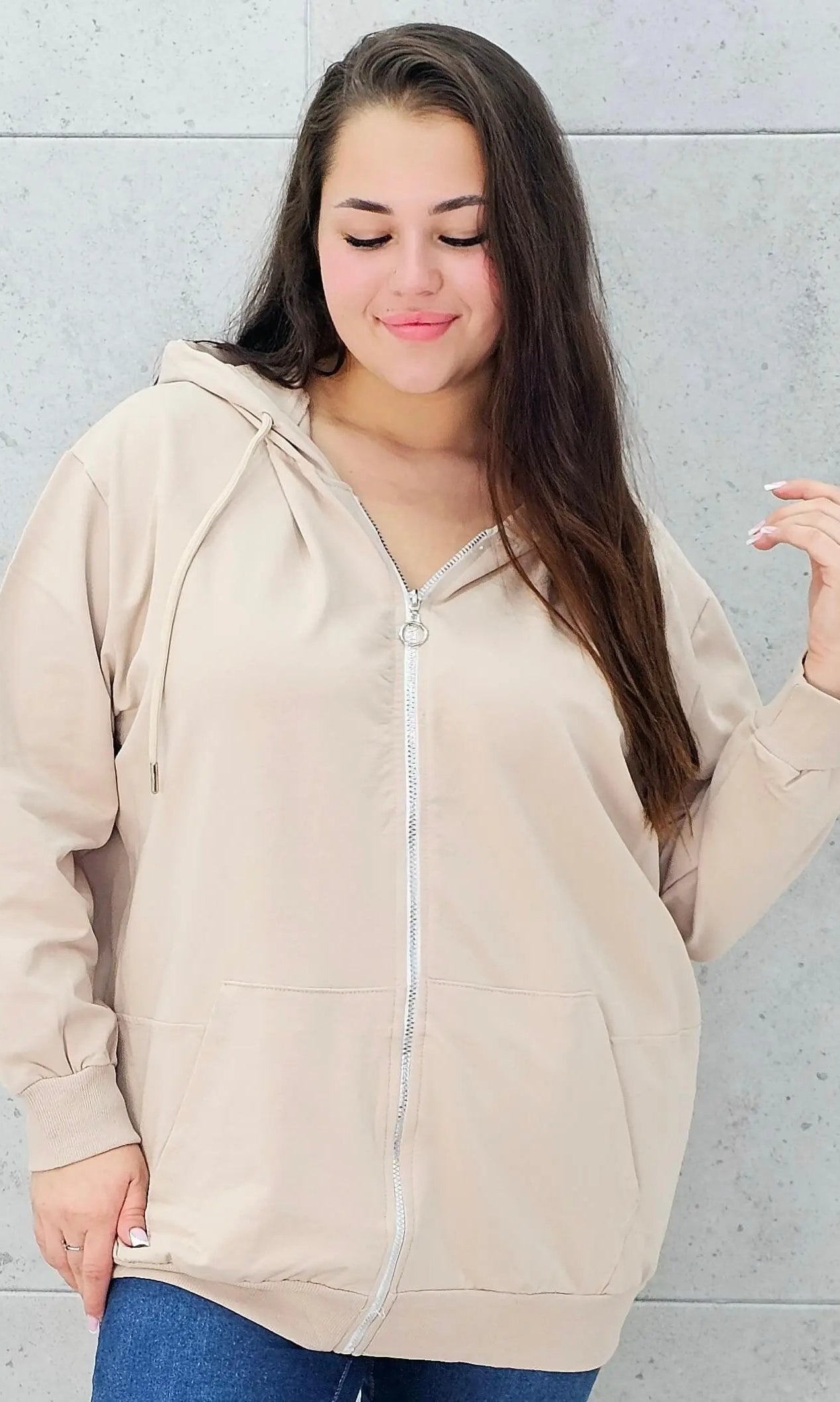 Bluza z zamkiem i kapturem Stylowa XL