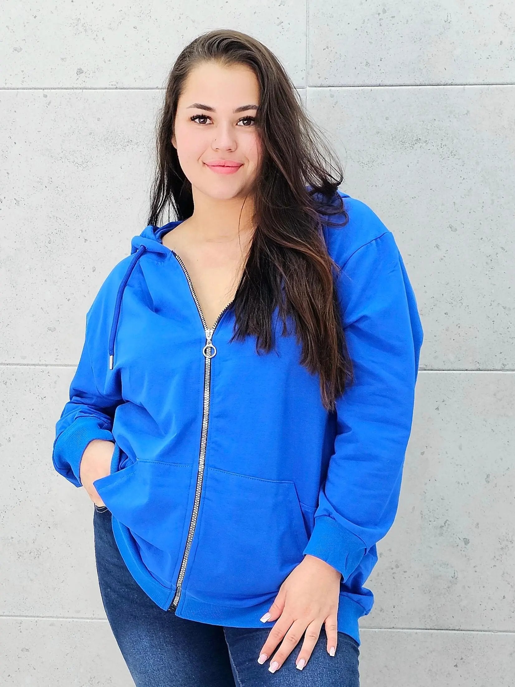 Bluza z zamkiem i kapturem Stylowa XL