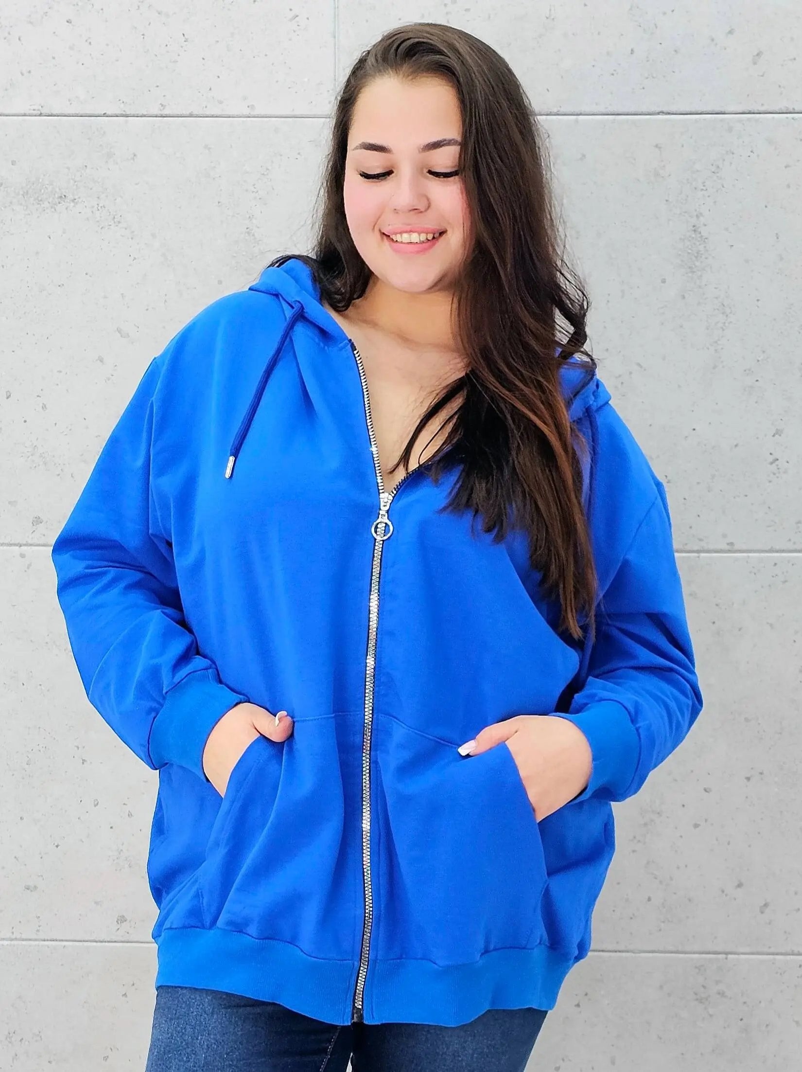 Bluza z zamkiem i kapturem Stylowa XL