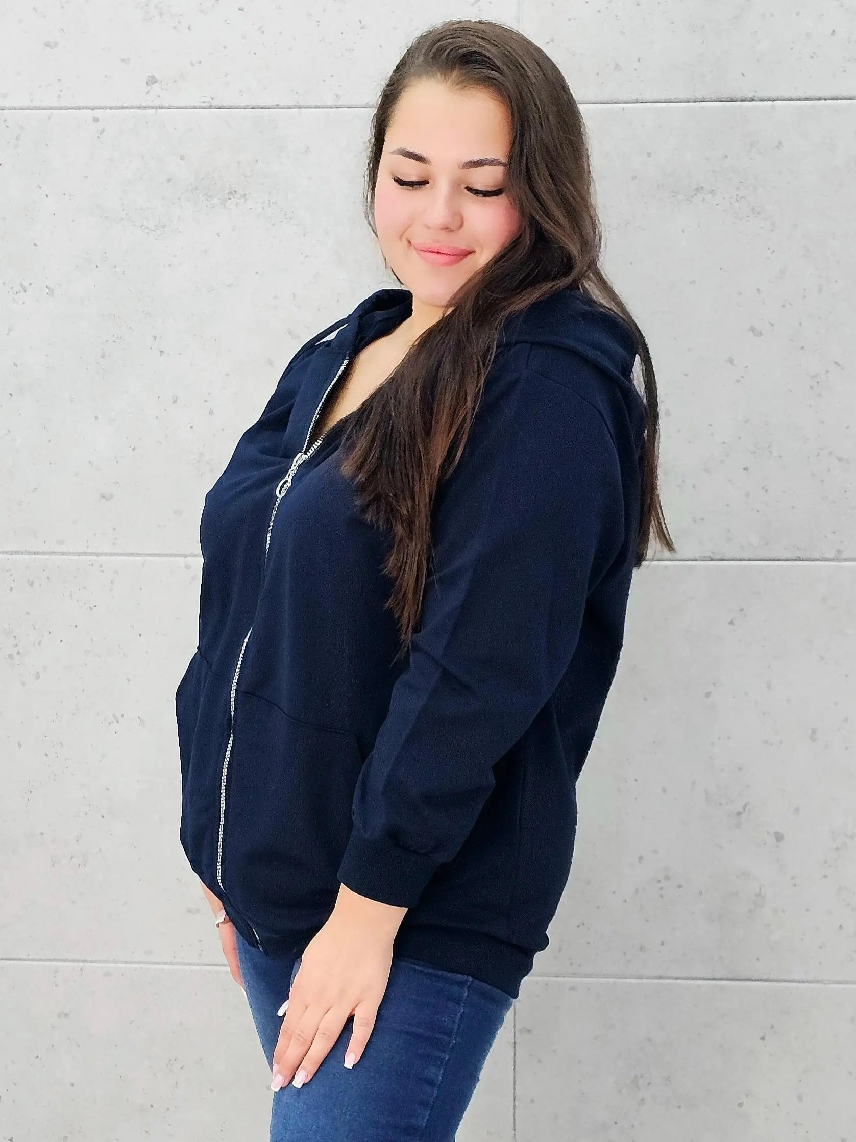 Bluza z zamkiem i kapturem Stylowa XL