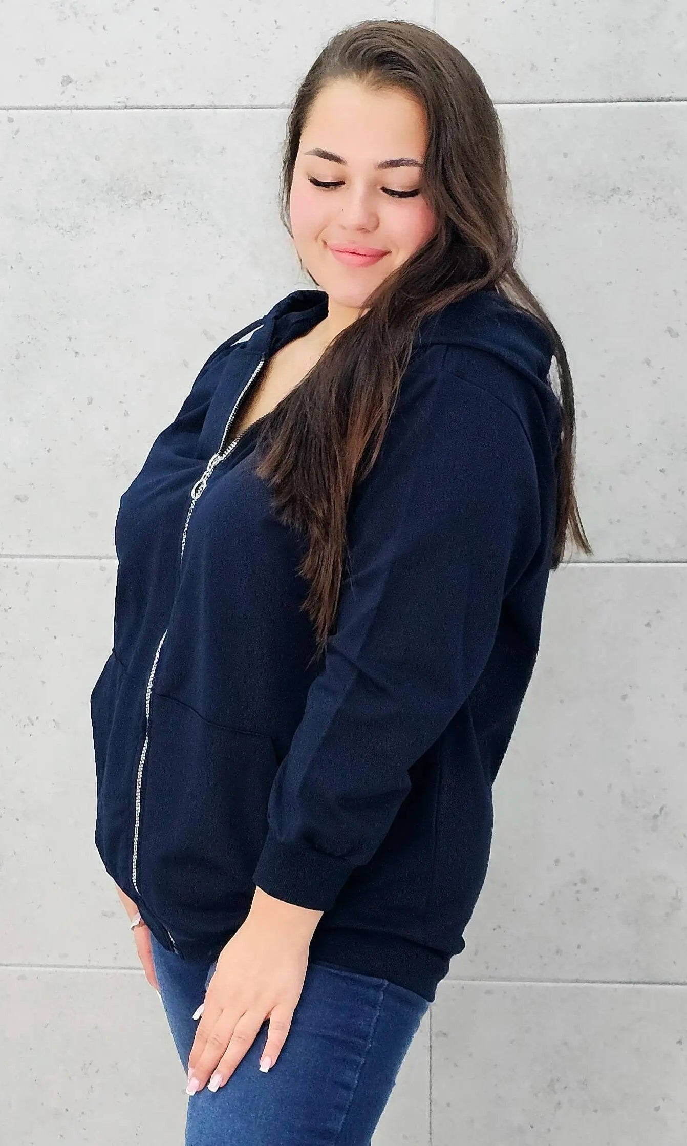 Bluza z zamkiem i kapturem Stylowa XL