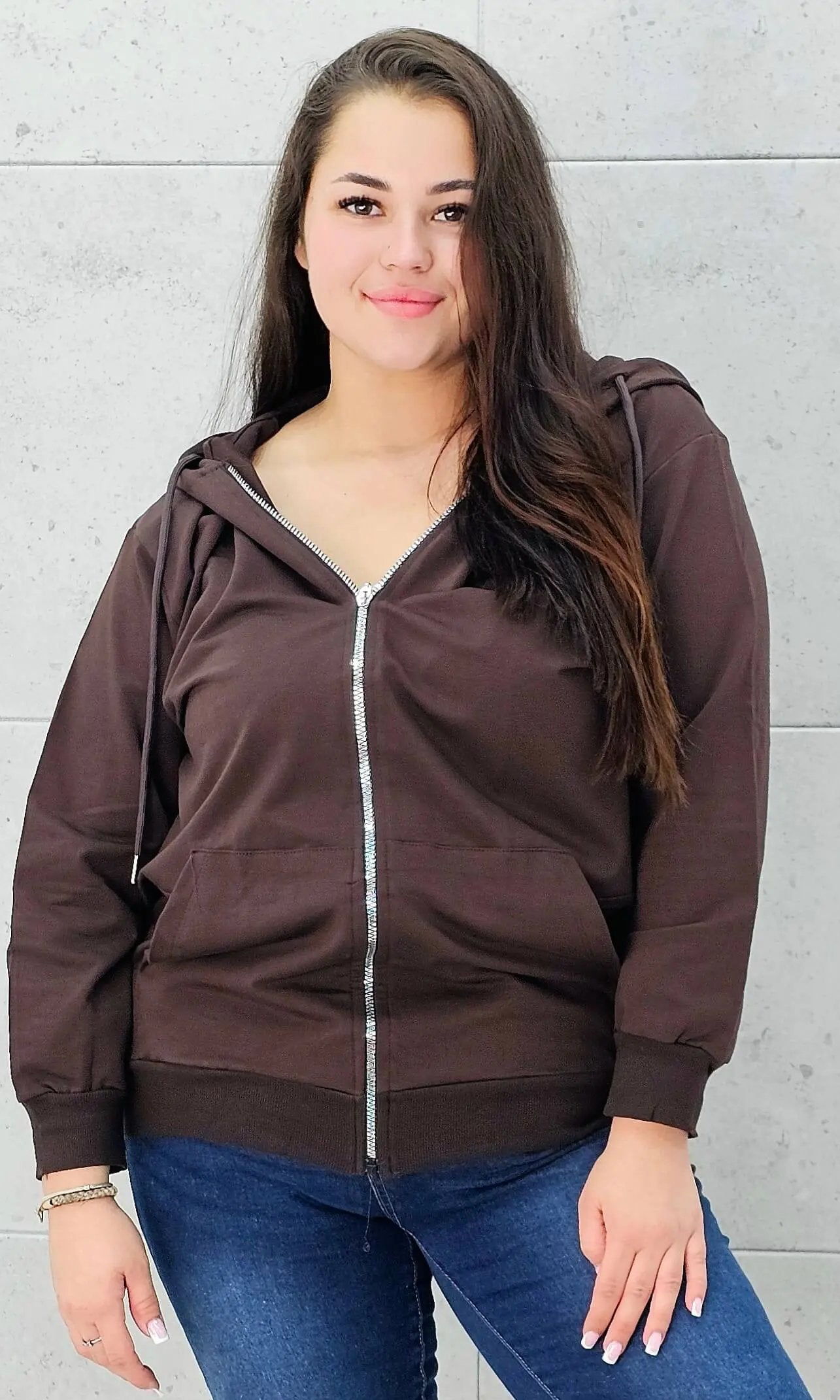 Bluza z zamkiem i kapturem Stylowa XL