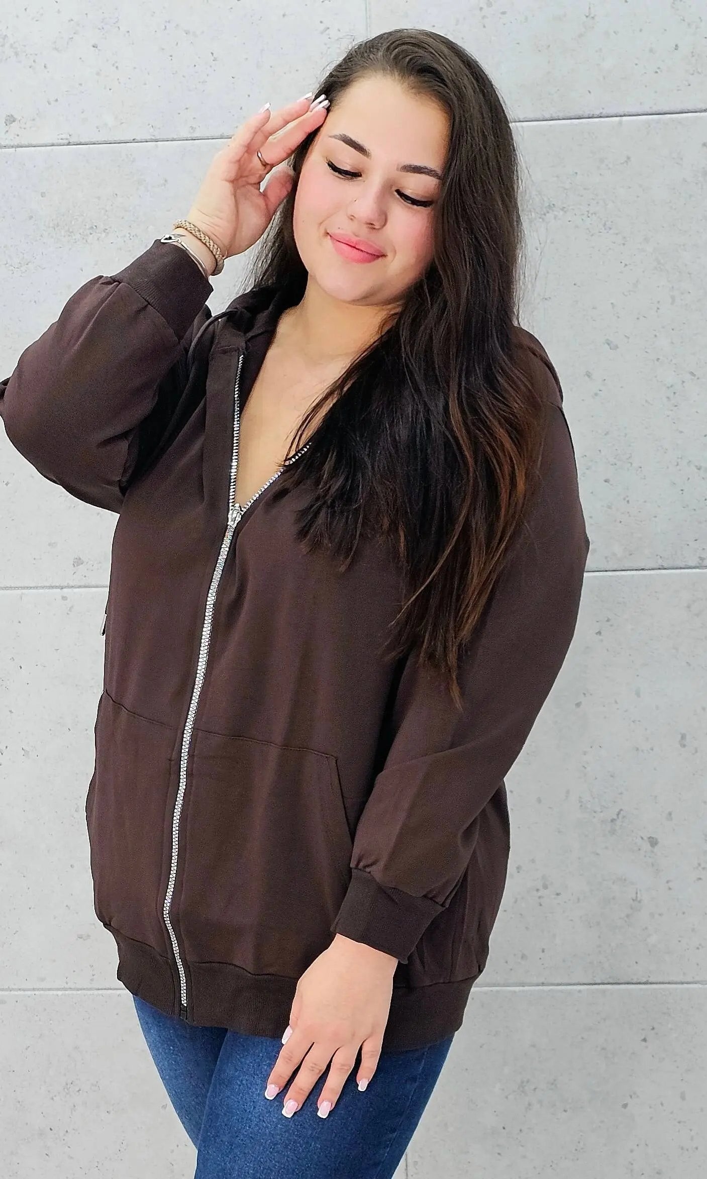 Bluza z zamkiem i kapturem Stylowa XL