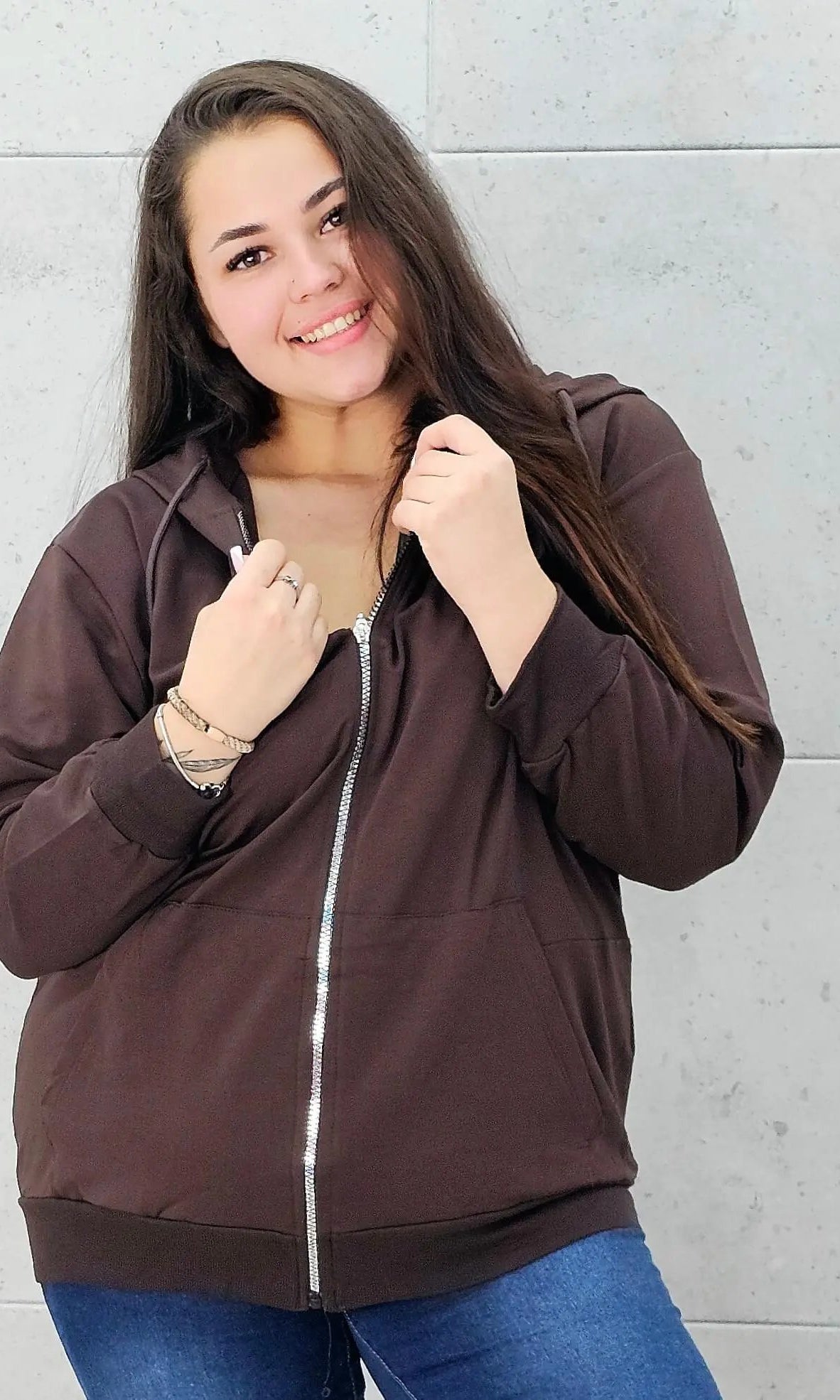 Bluza z zamkiem i kapturem Stylowa XL