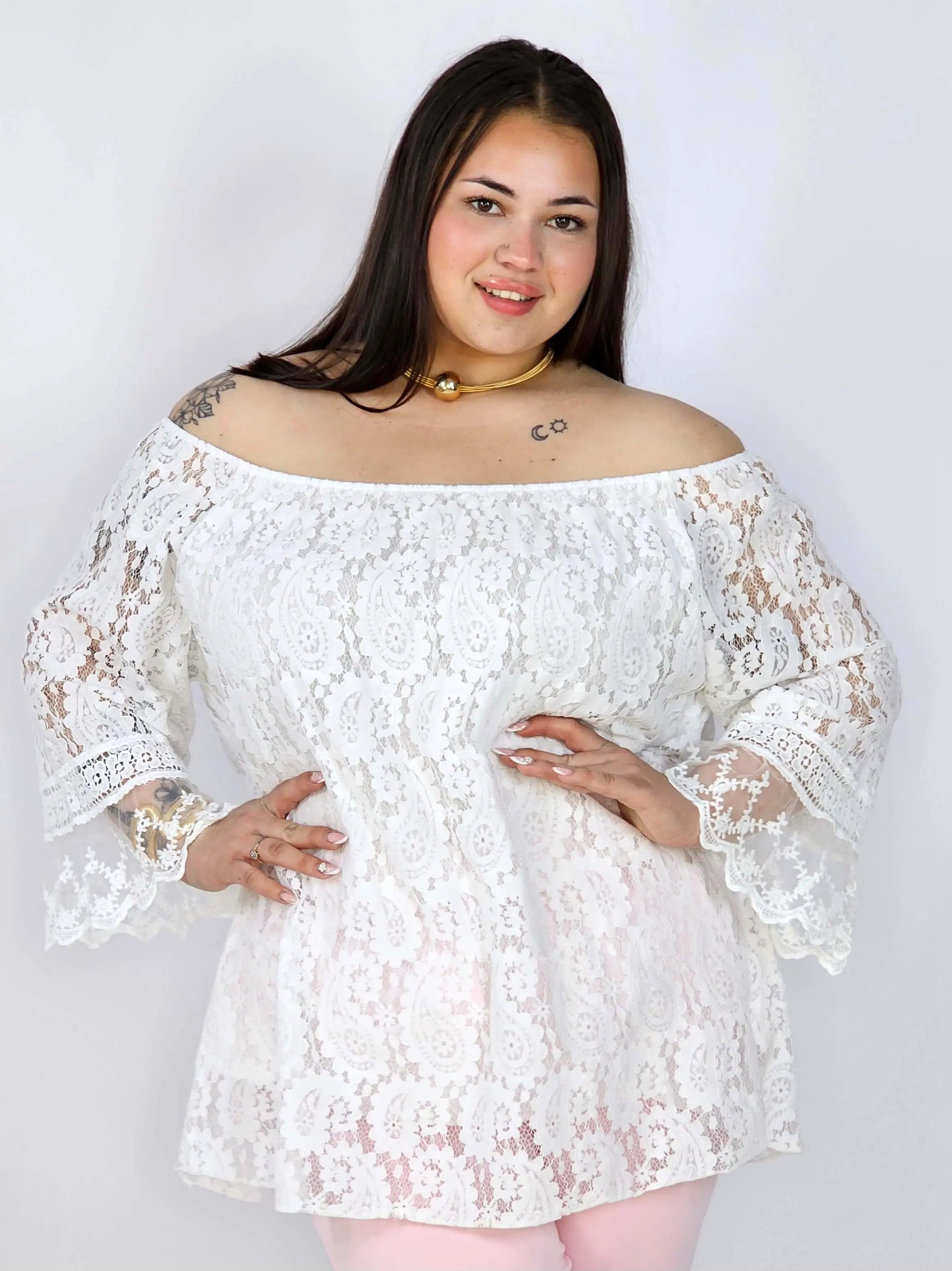 Bluzka Plus Size Koronkowa Hiszpanka Elegancka XXL Stylowa XL