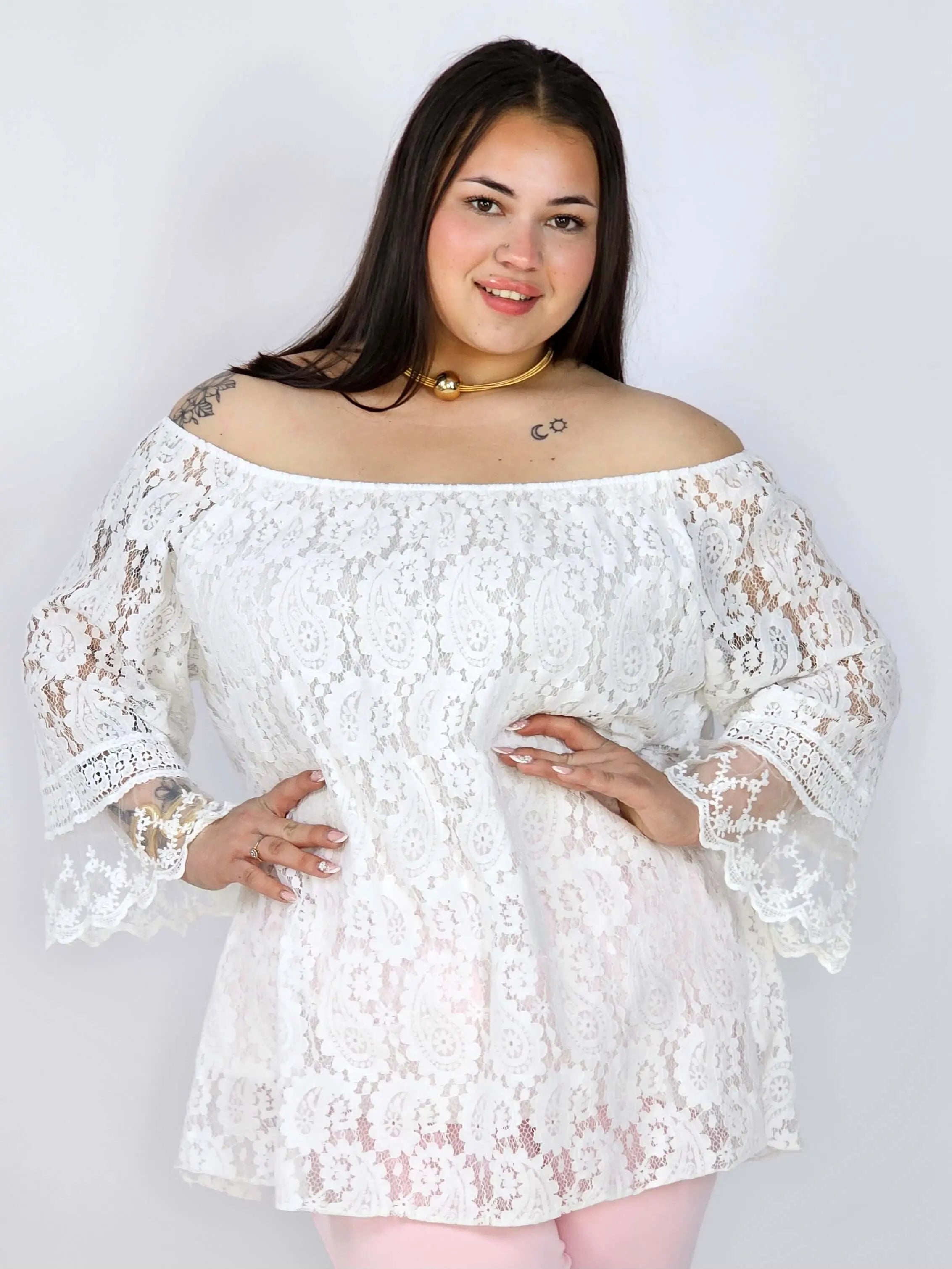 Bluzka Plus Size Koronkowa Hiszpanka Elegancka XXL Stylowa XL
