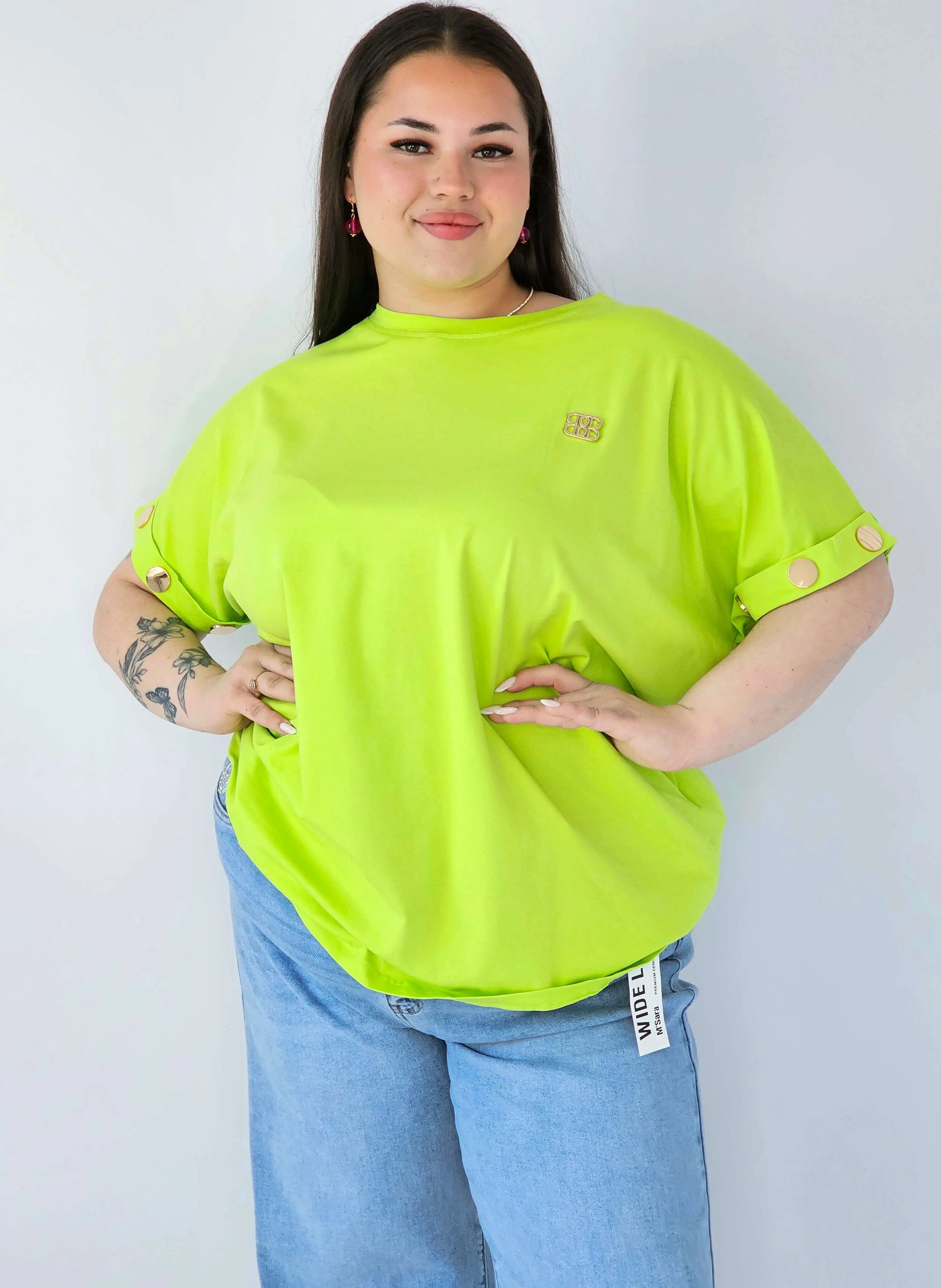Bluzka Plus Size Luźna Z Krótkim Rękawem I Ozdobnymi Detalami Stylowa XL