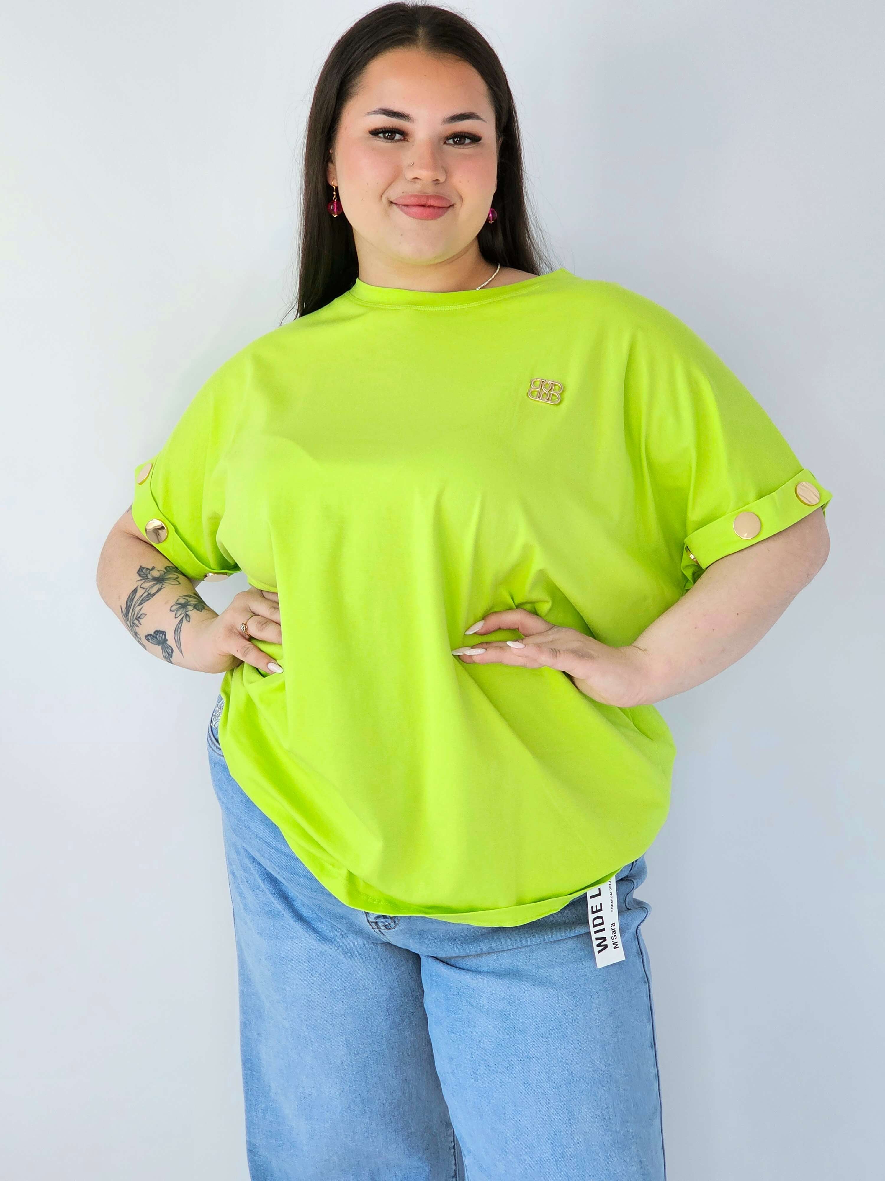 Bluzka Plus Size Luźna Z Krótkim Rękawem I Ozdobnymi Detalami Stylowa XL
