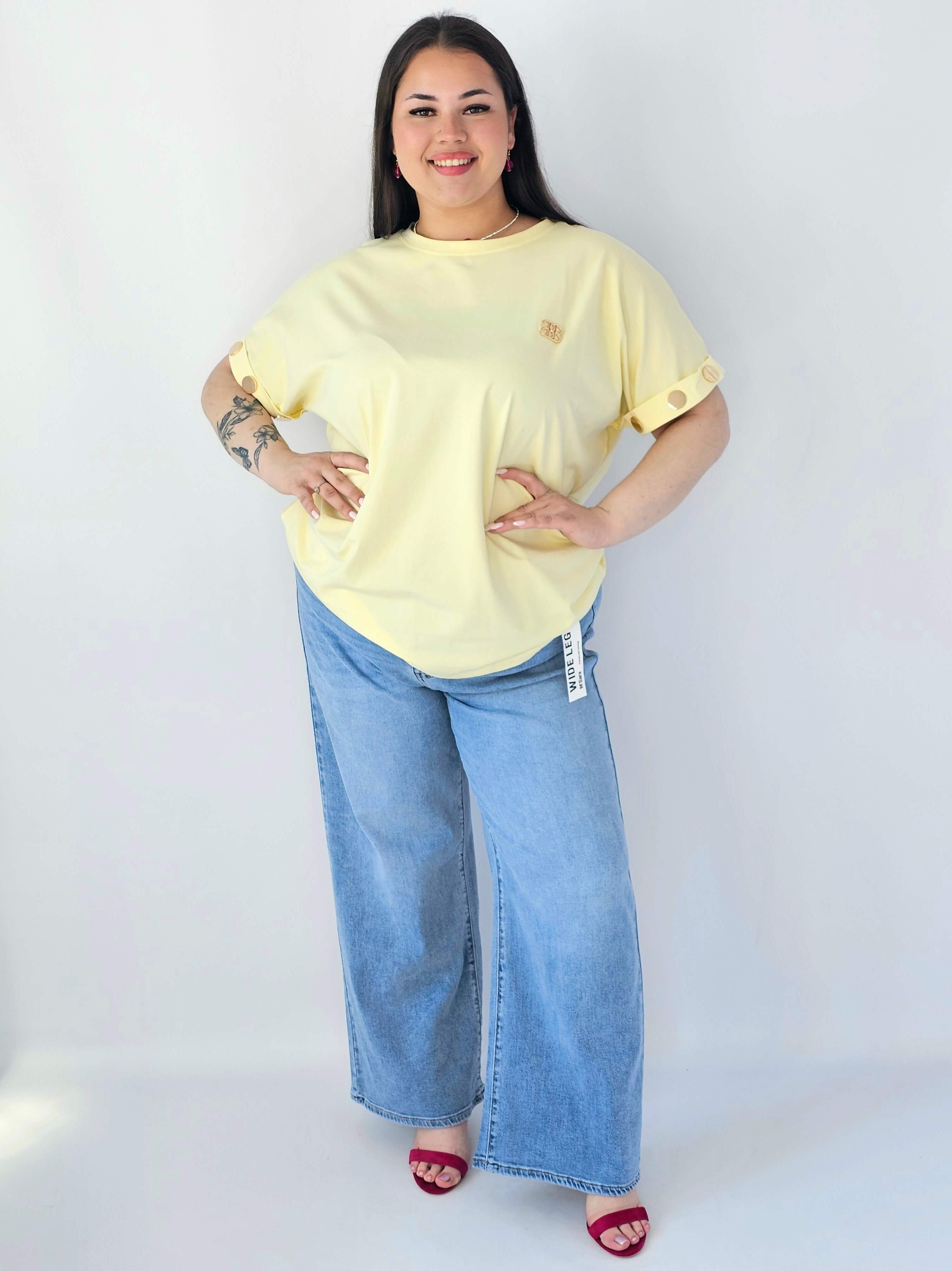 Bluzka Plus Size Luźna Z Krótkim Rękawem I Ozdobnymi Detalami Stylowa XL