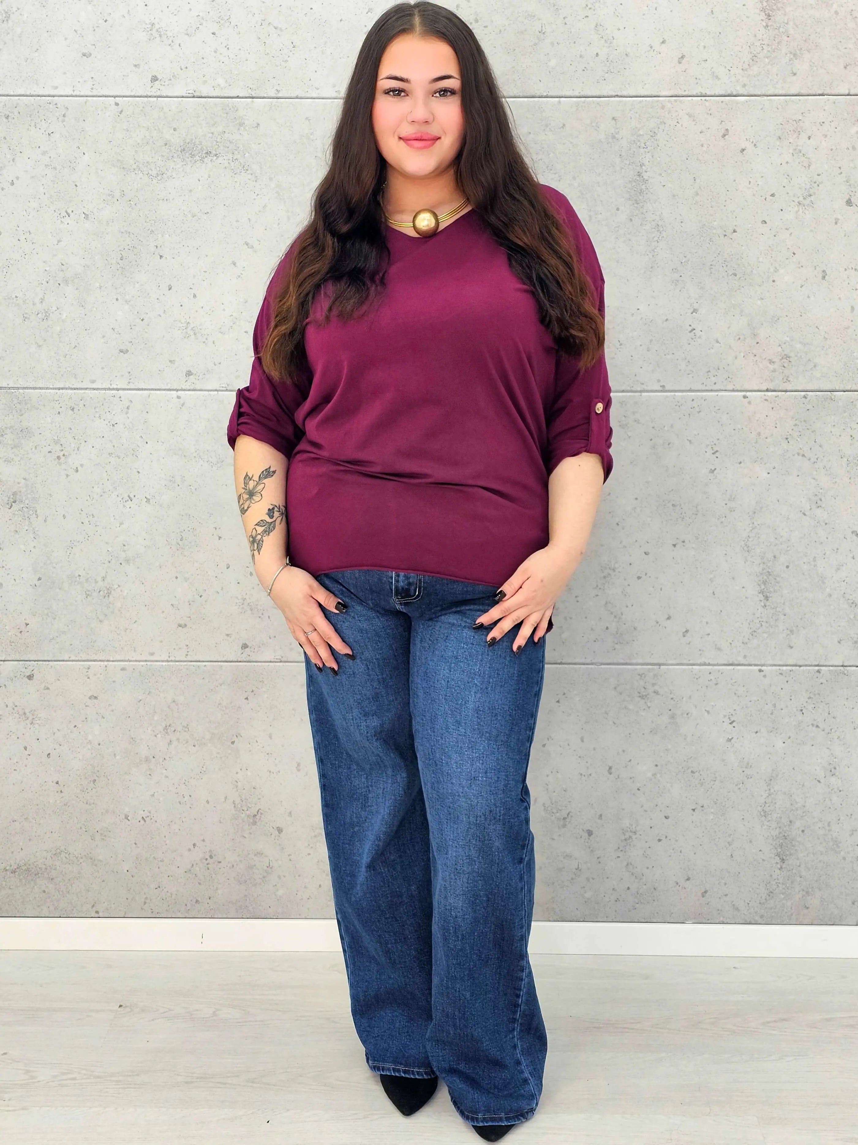 Bluzka Plus Size z Wiązaniem StylowaXL – Wygoda i Subtelna Elegancja dla Kobiet XXL - Stylowa XL