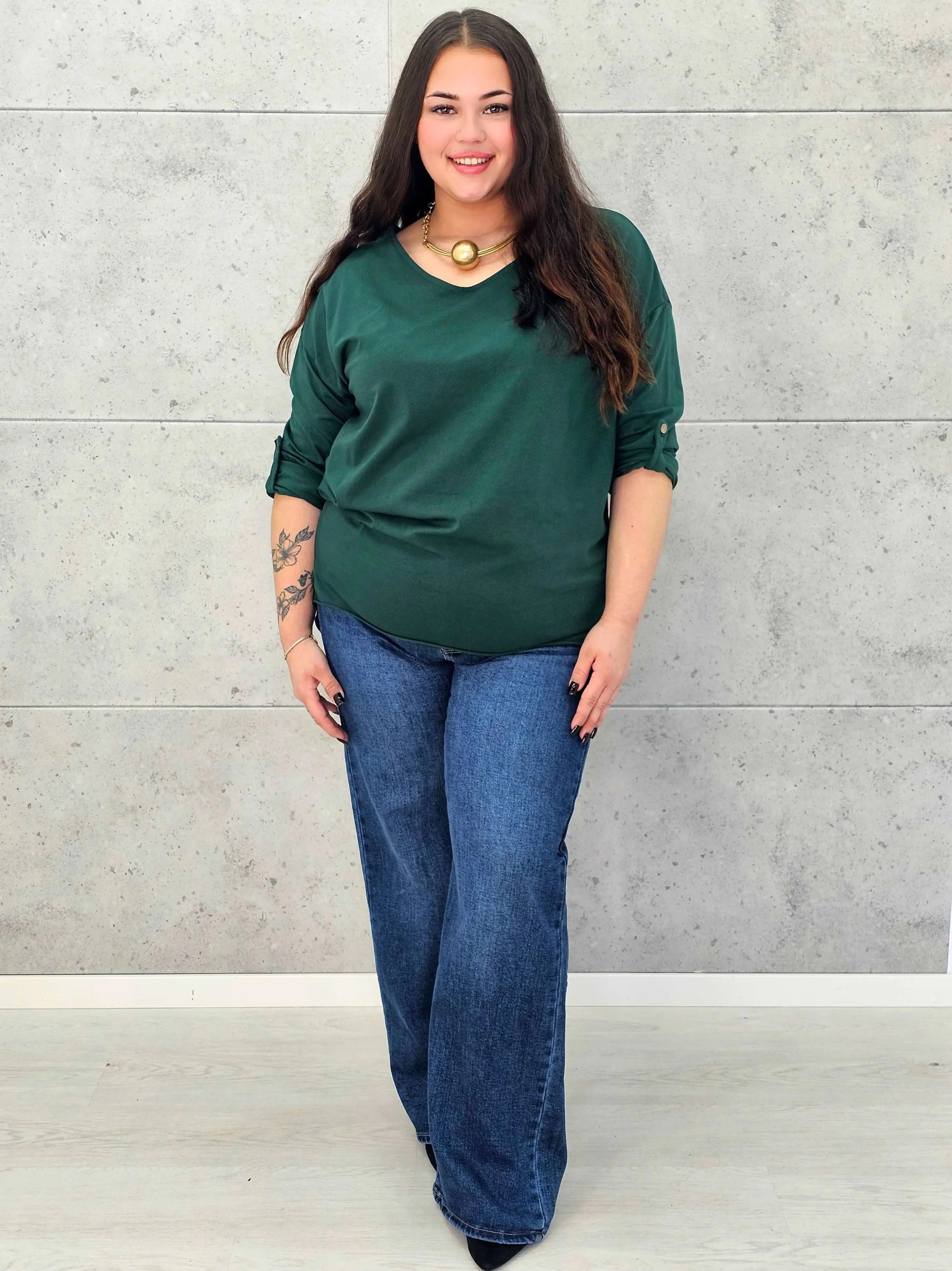 Bluzka Plus Size z Wiązaniem StylowaXL – Wygoda i Subtelna Elegancja dla Kobiet XXL - Stylowa XL