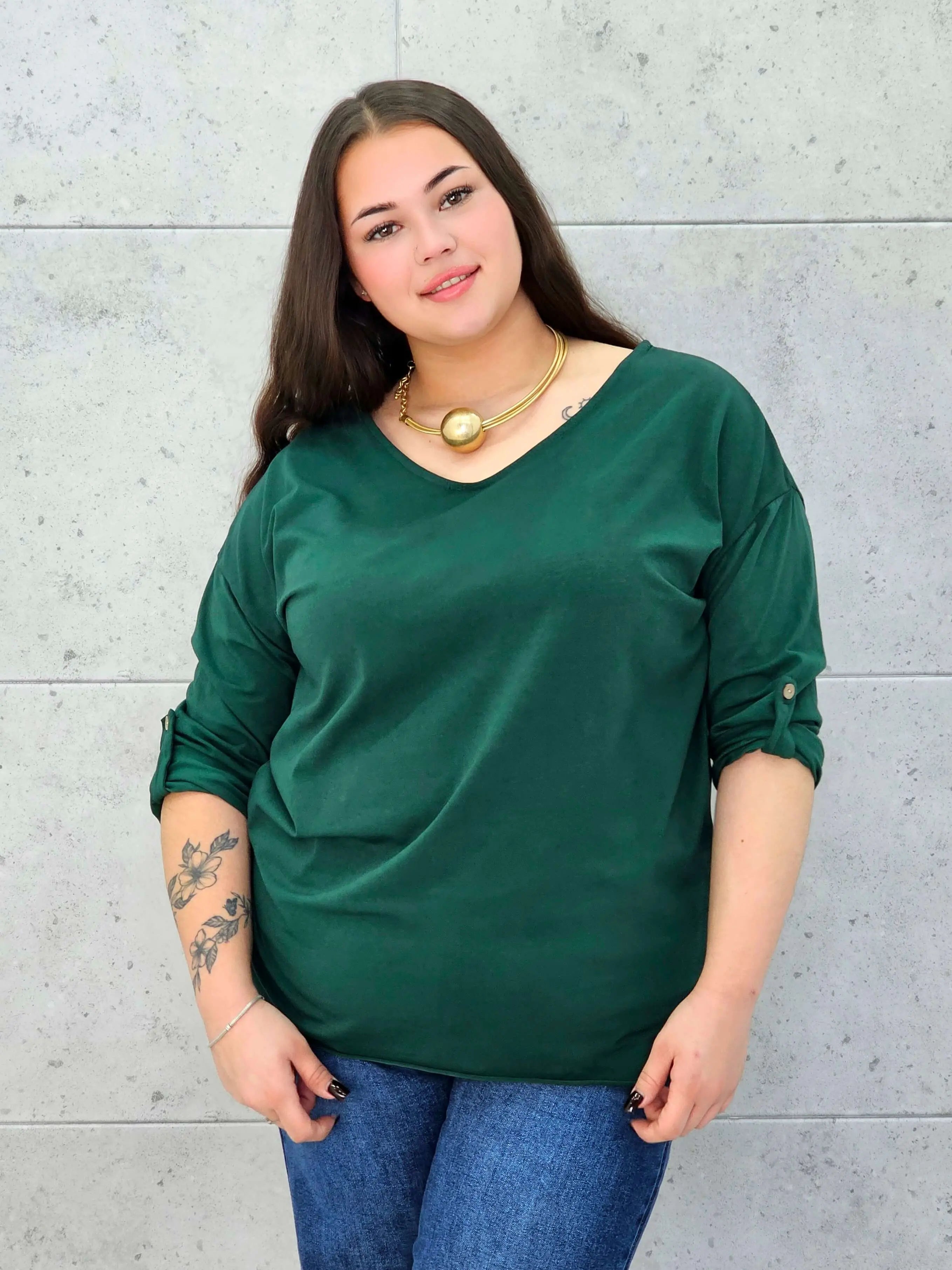 Bluzka Plus Size z Wiązaniem StylowaXL – Wygoda i Subtelna Elegancja dla Kobiet XXL - Stylowa XL
