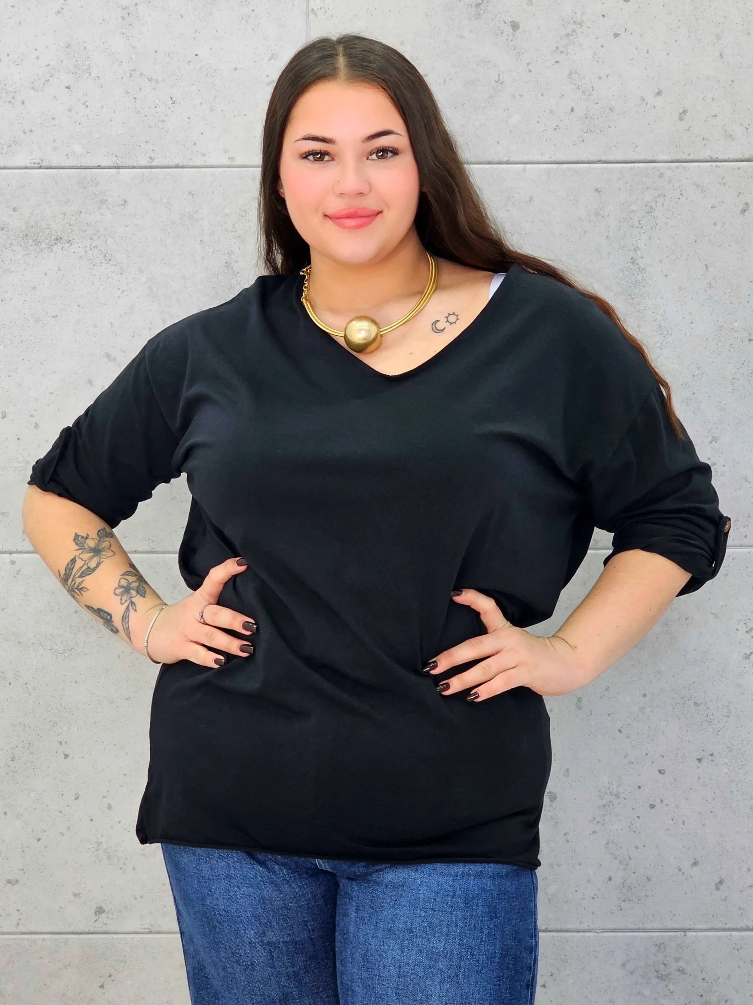 Bluzka Plus Size z Wiązaniem StylowaXL – Wygoda i Subtelna Elegancja dla Kobiet XXL - Stylowa XL