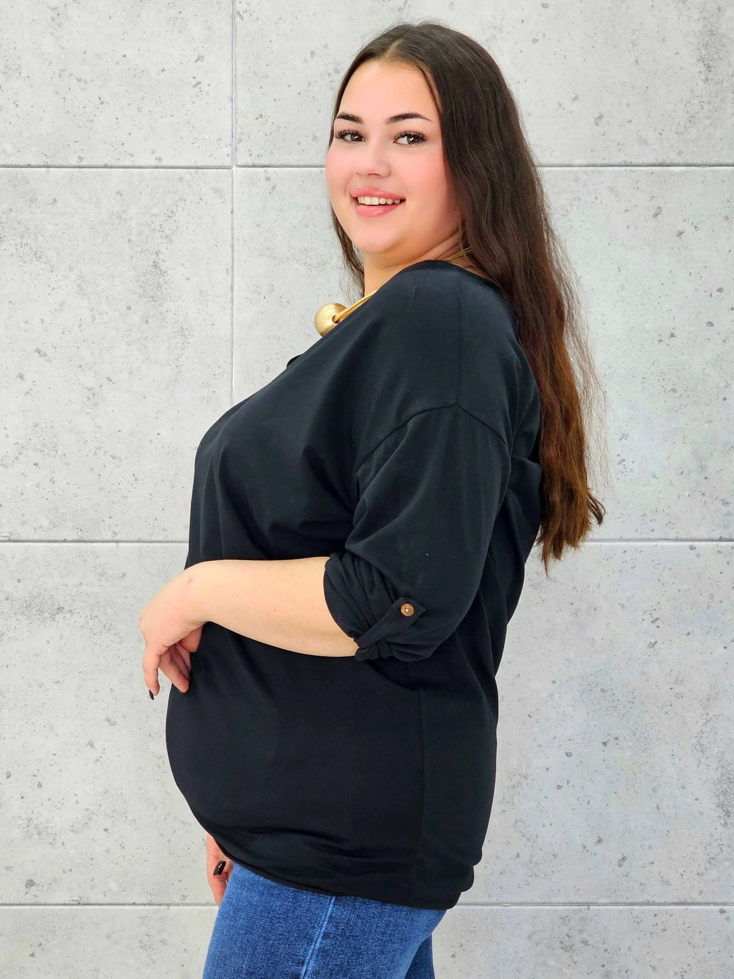 Bluzka Plus Size z Wiązaniem StylowaXL – Wygoda i Subtelna Elegancja dla Kobiet XXL - Stylowa XL