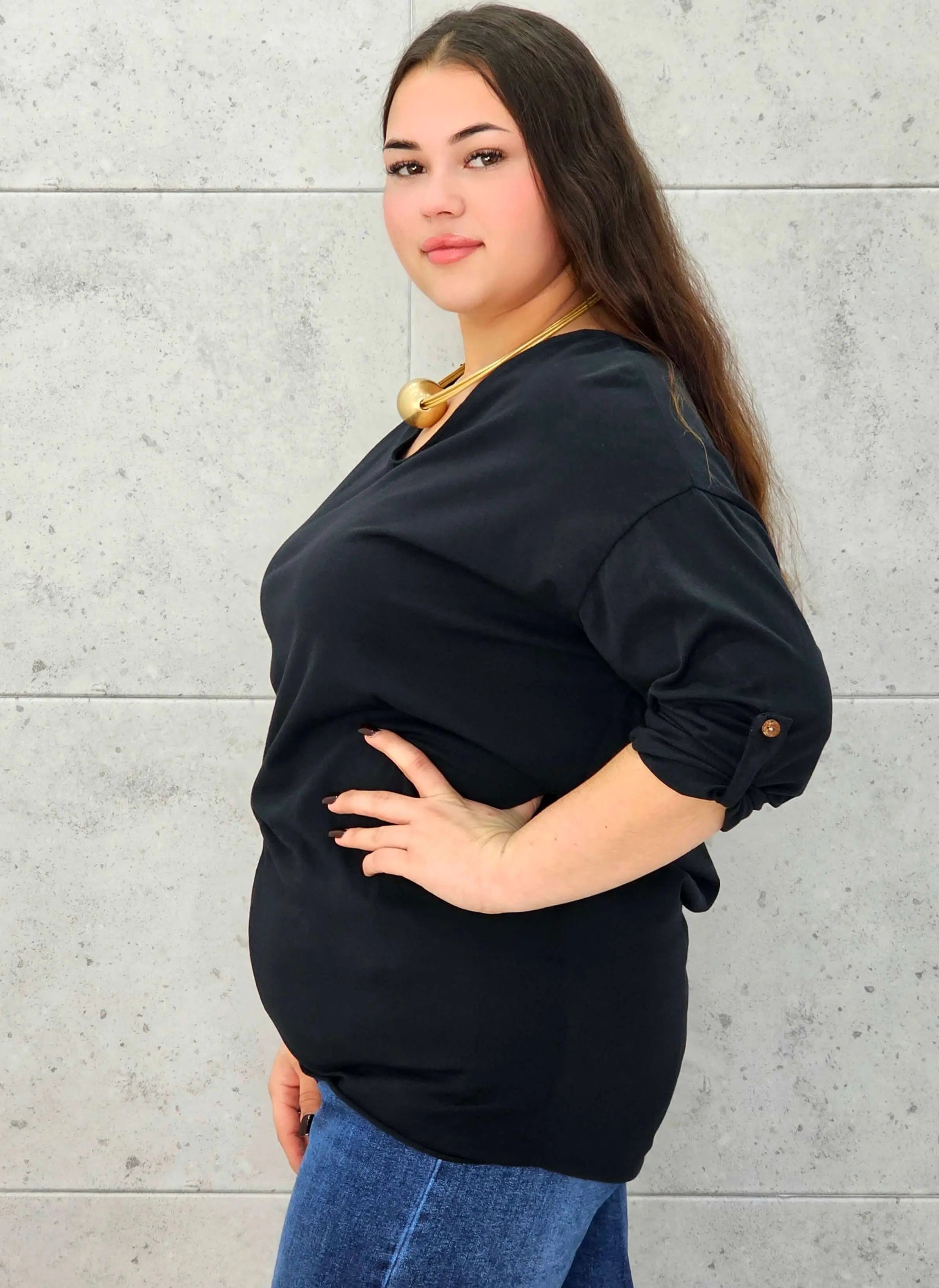 Bluzka Plus Size z Wiązaniem StylowaXL – Wygoda i Subtelna Elegancja dla Kobiet XXL - Stylowa XL