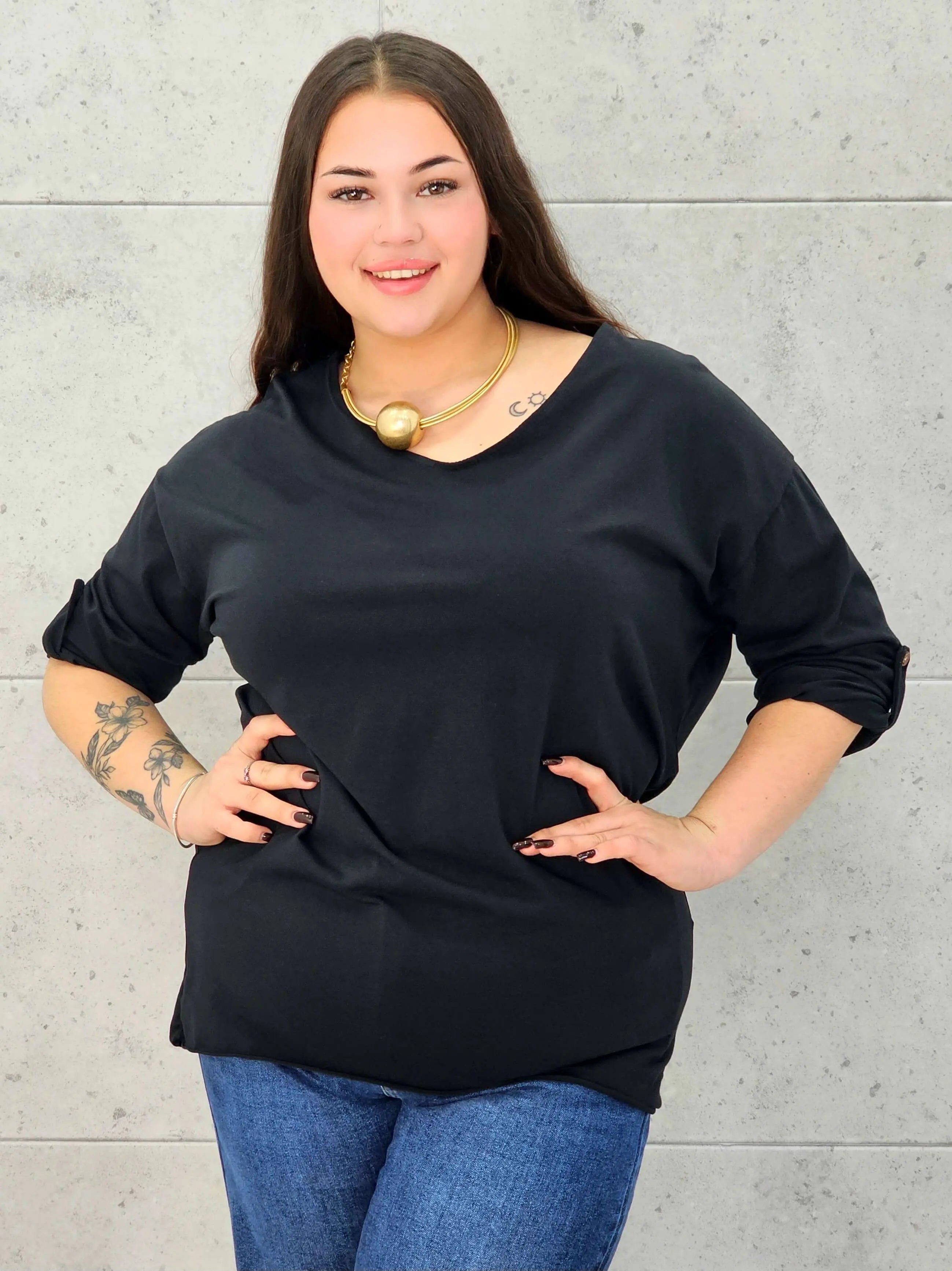 Bluzka Plus Size z Wiązaniem StylowaXL – Wygoda i Subtelna Elegancja dla Kobiet XXL - Stylowa XL