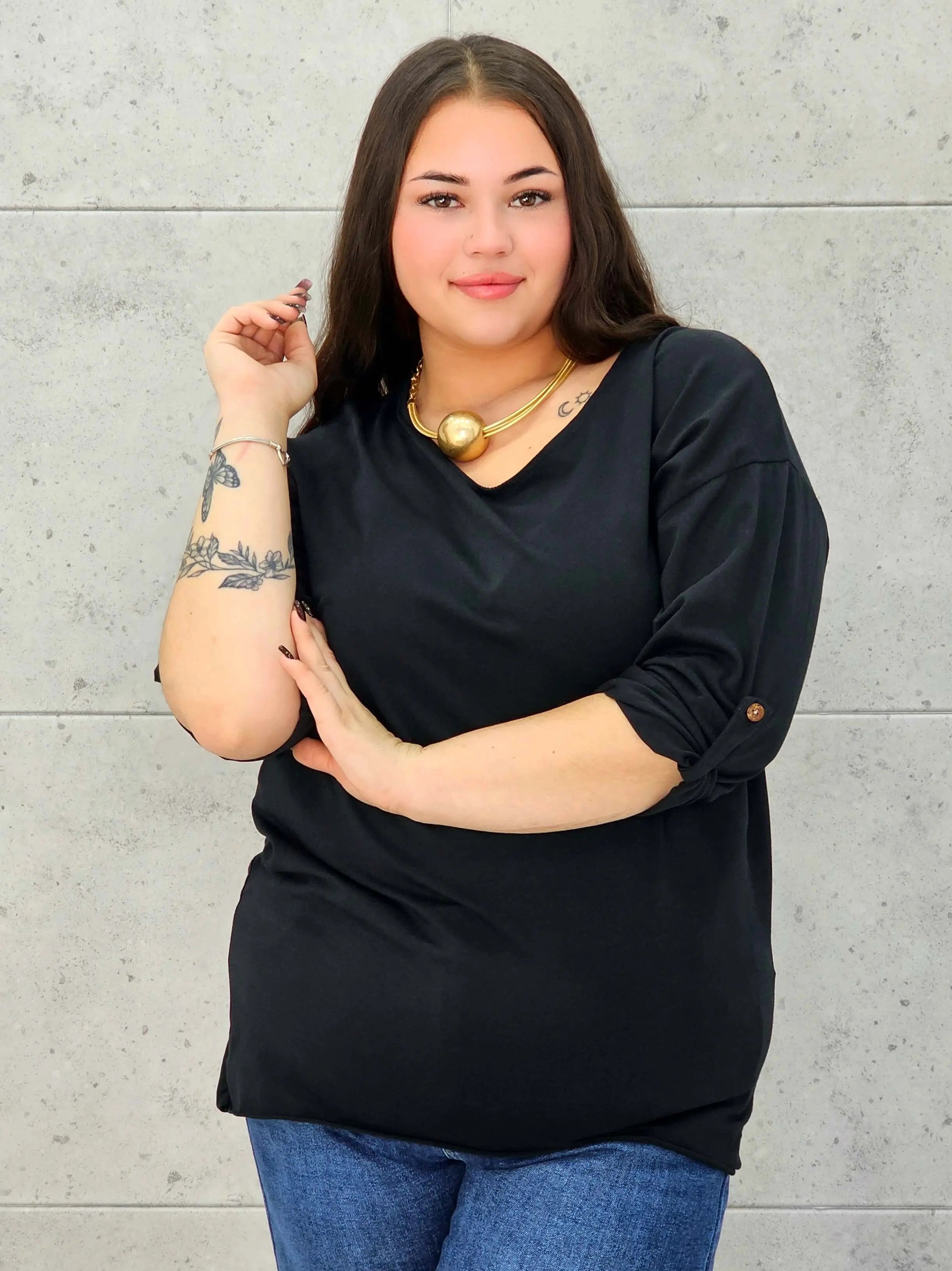 Bluzka Plus Size z Wiązaniem StylowaXL – Wygoda i Subtelna Elegancja dla Kobiet XXL - Stylowa XL