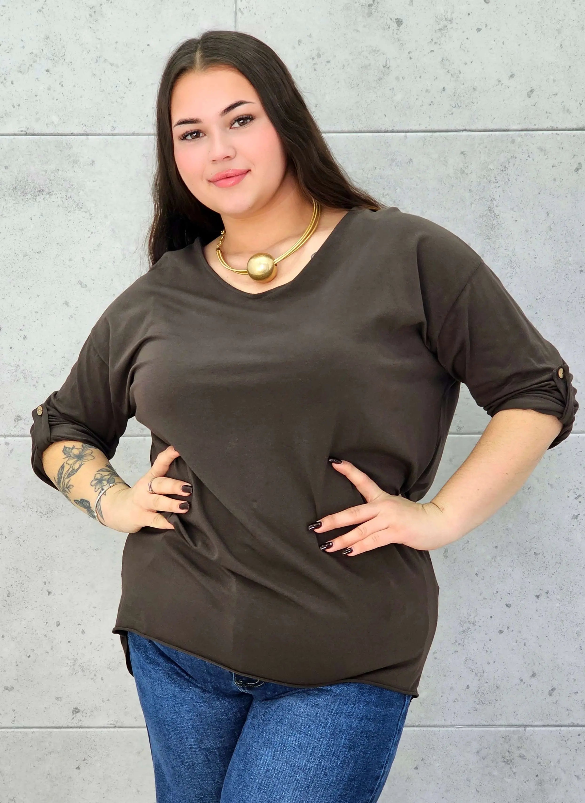 Bluzka Plus Size z Wiązaniem StylowaXL – Wygoda i Subtelna Elegancja dla Kobiet XXL - Stylowa XL
