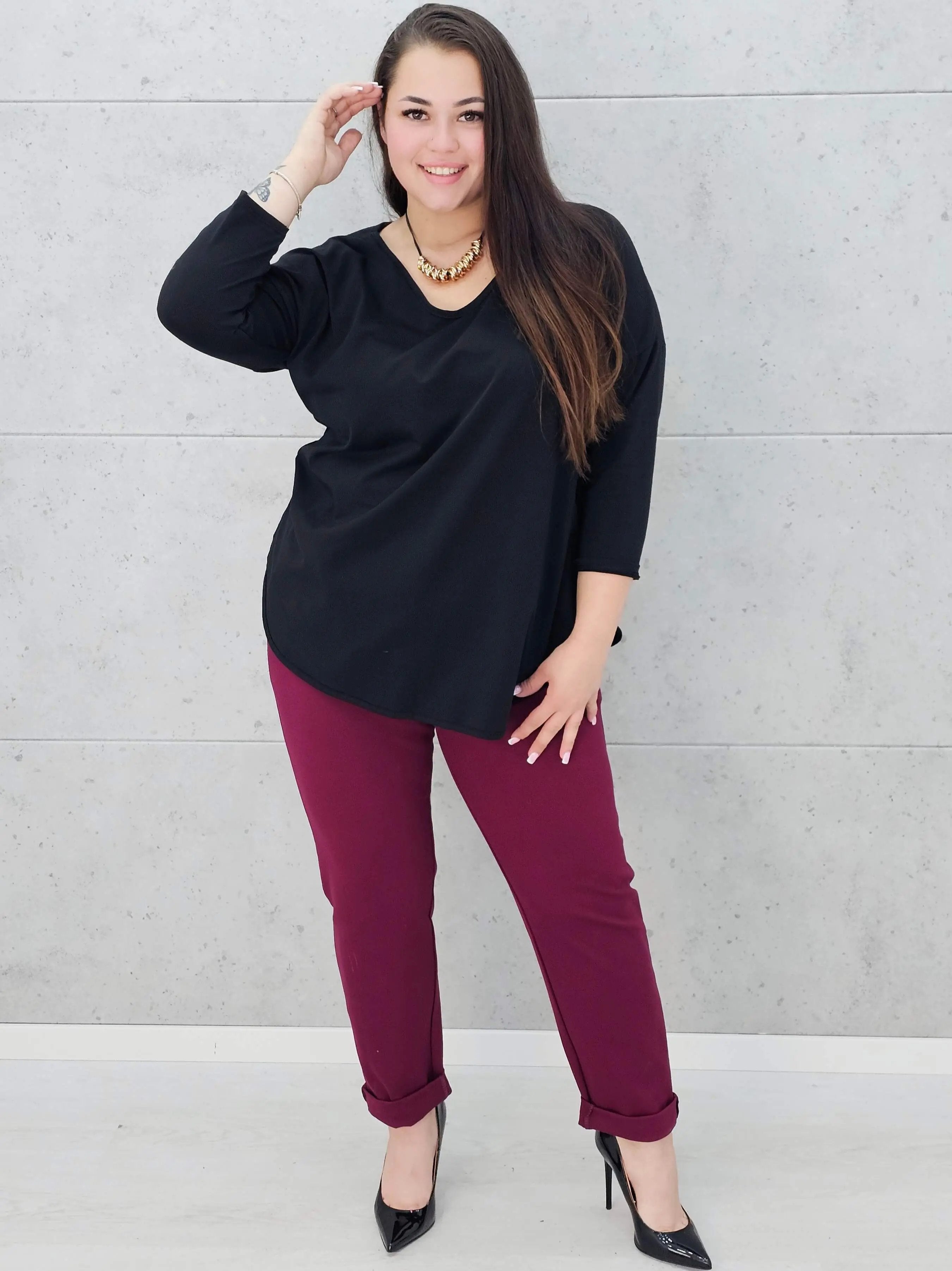 Bluzka basic z zaokrąglonym dołem Stylowa XL