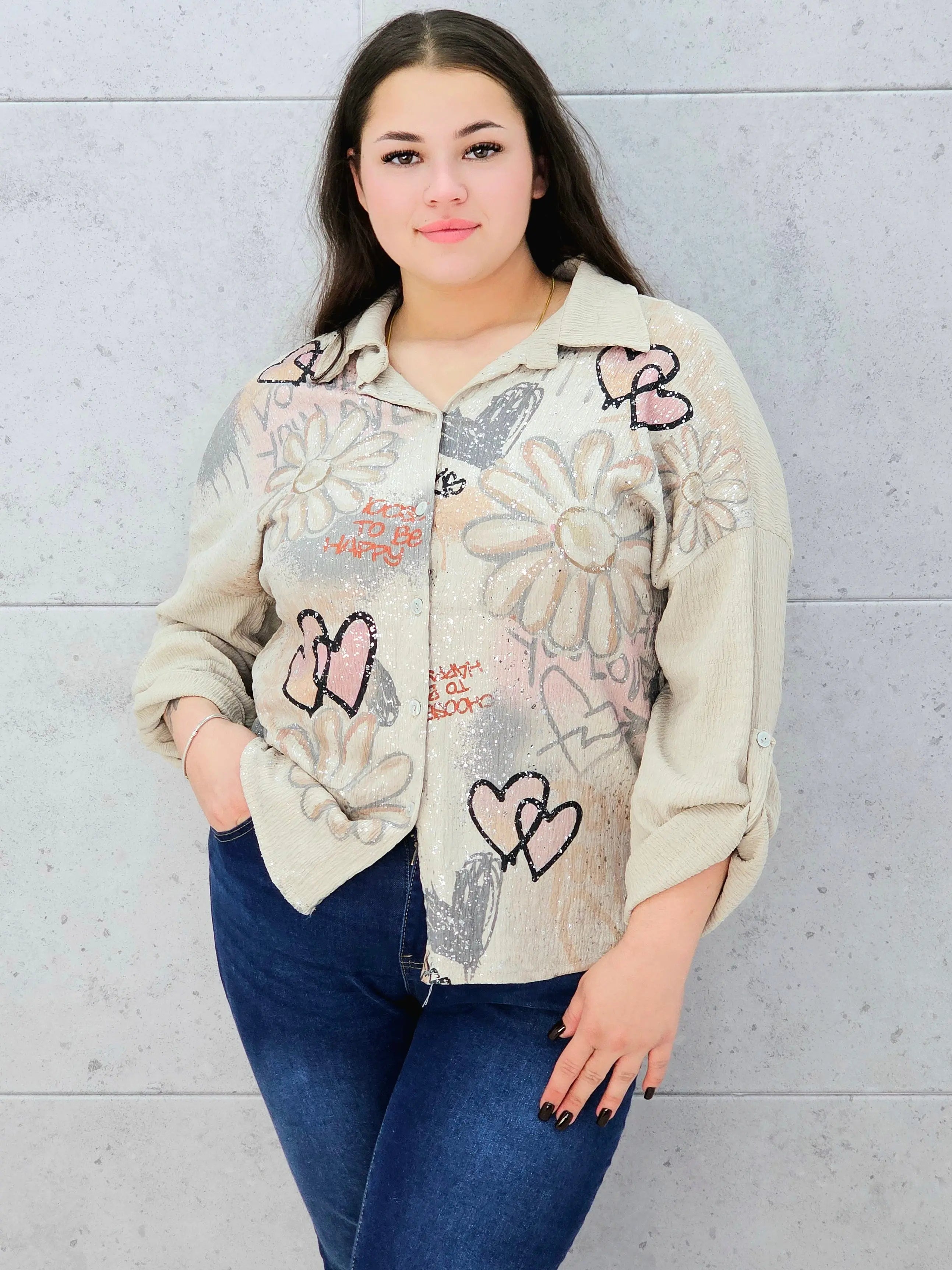 bluzka przodem na modelce