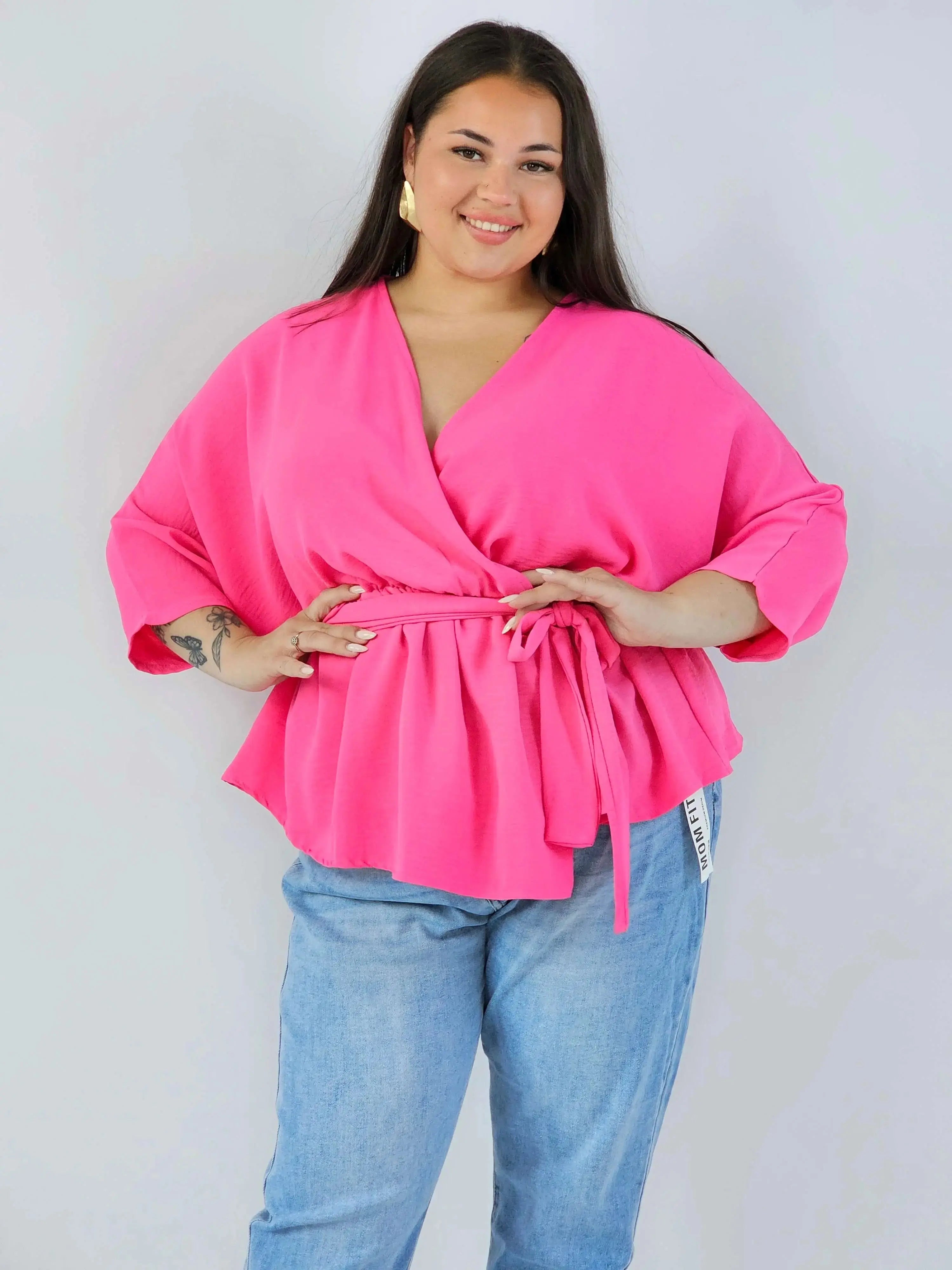 Bluzka damska plus size elagancka XXL z wiązaniem Stylowa XL