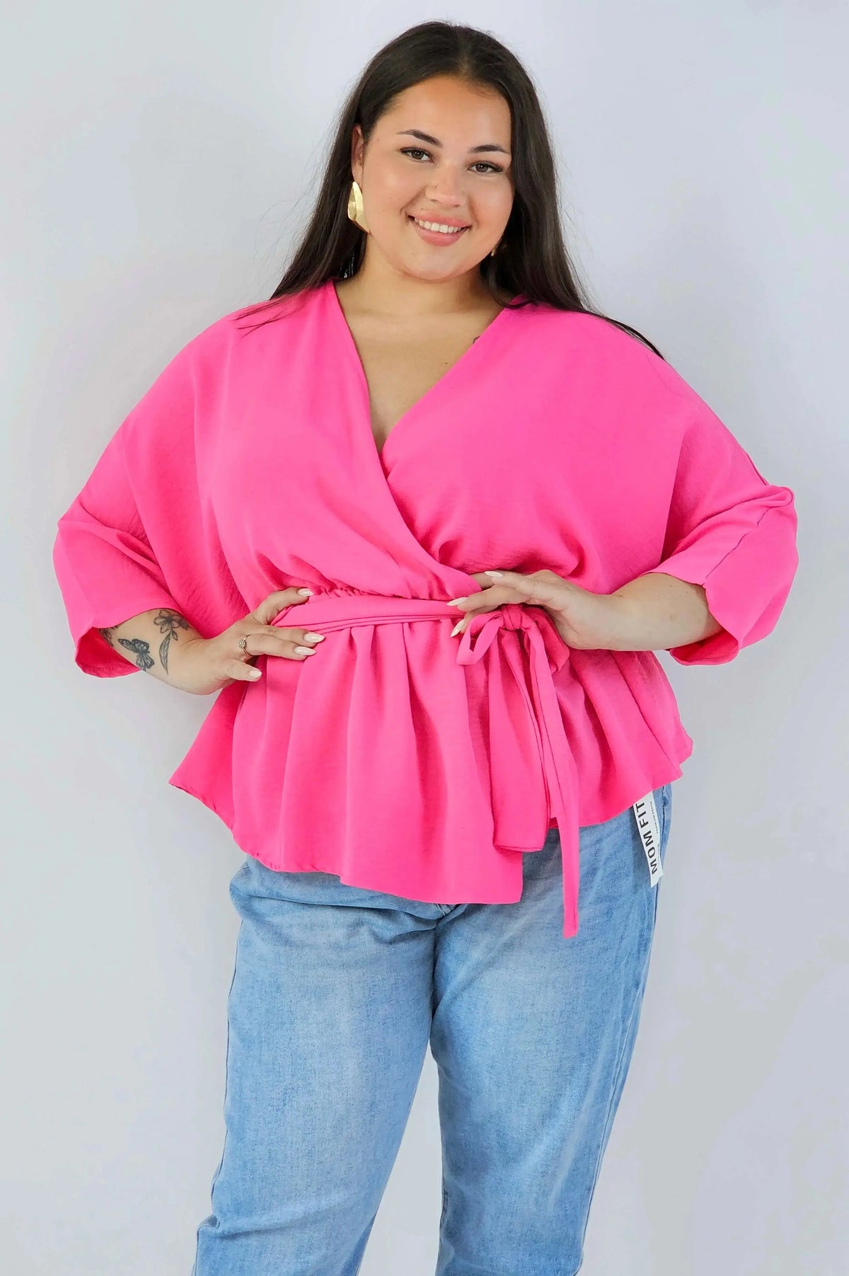 Bluzka damska plus size elagancka XXL z wiązaniem Stylowa XL