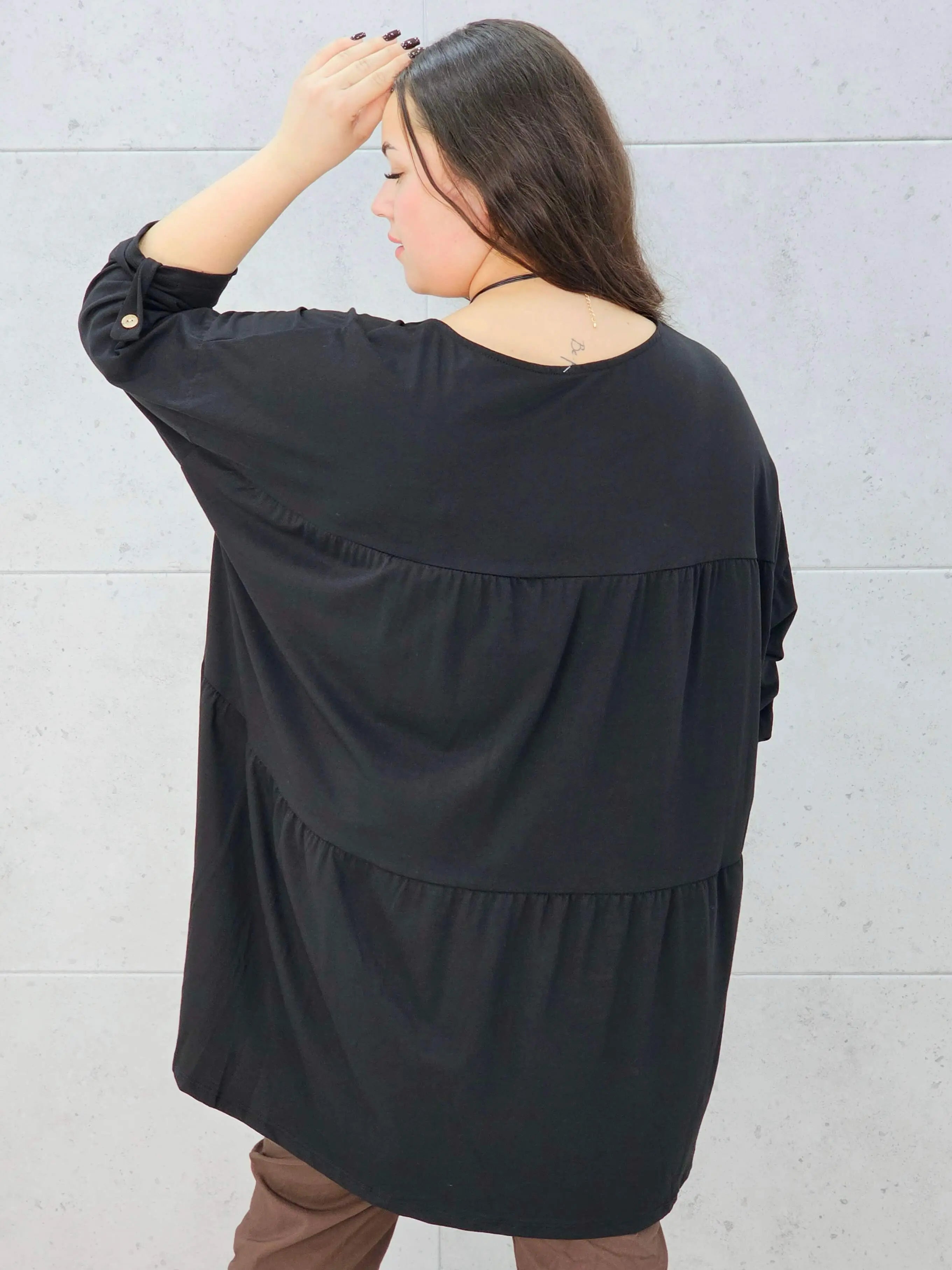bluzka oversize czarna plus size Stylowa XL – tył