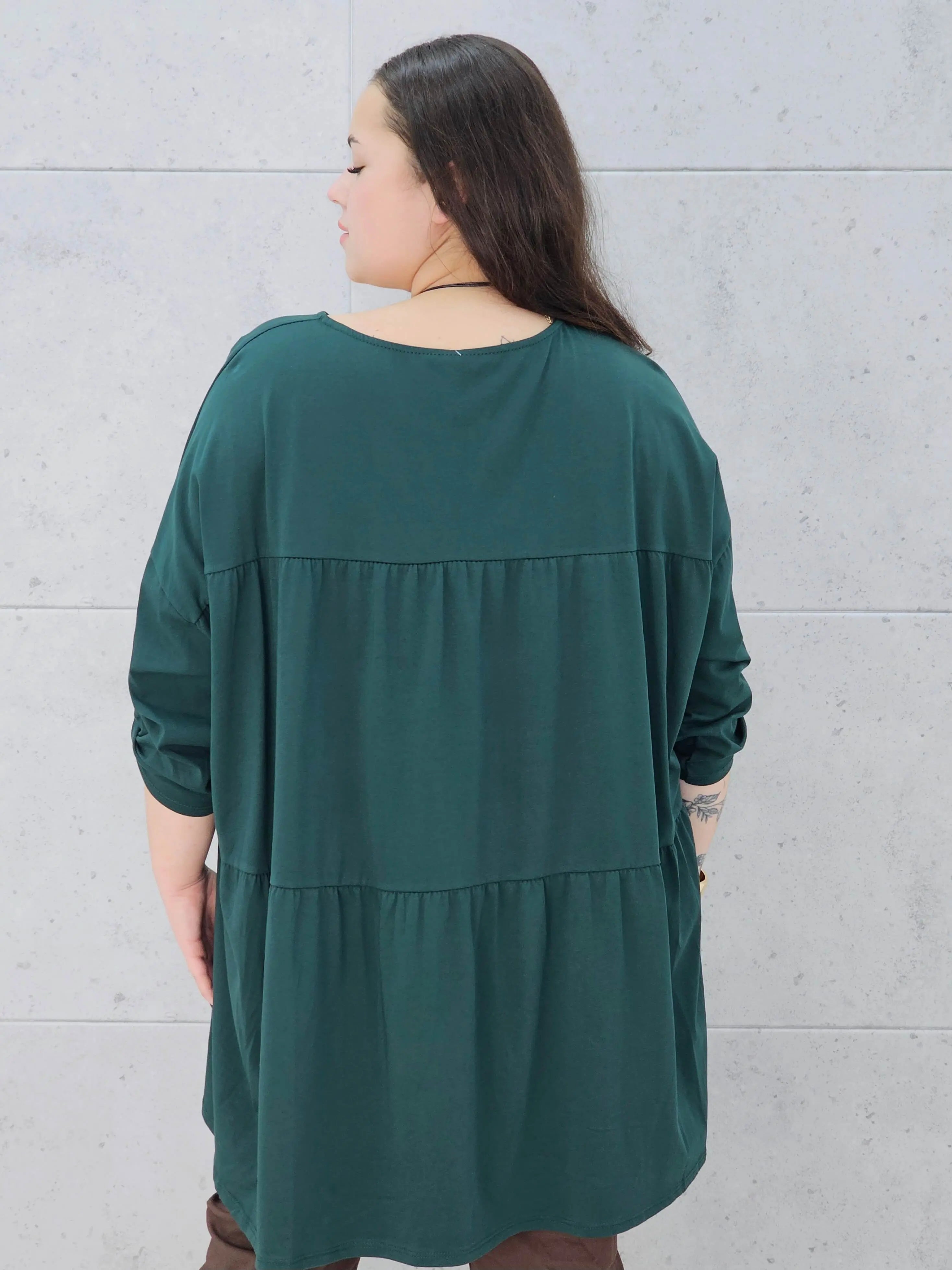 bluzka oversize zielona plus size Stylowa XL – tył