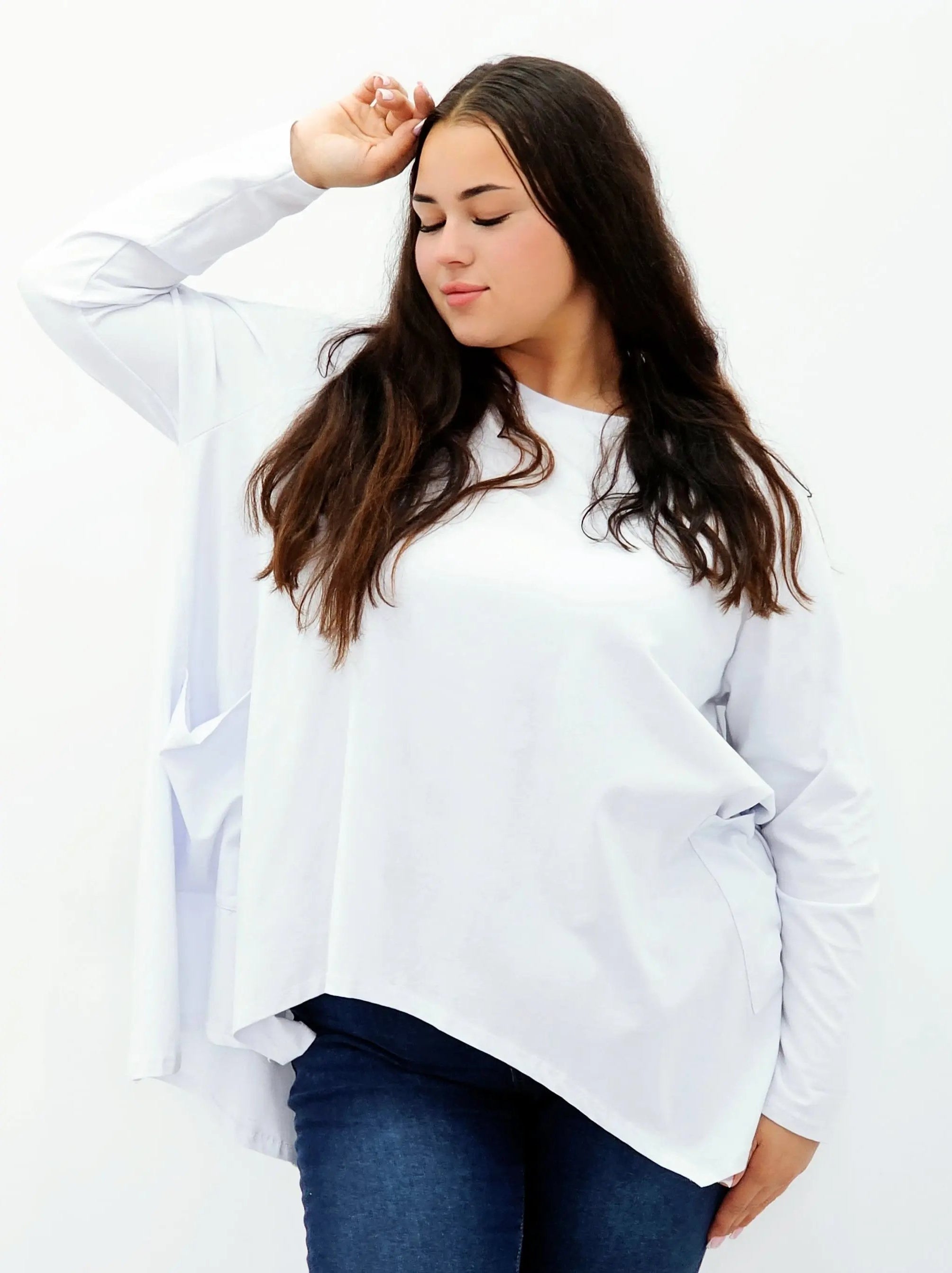 Bluzka oversize z kieszeniami Stylowa XL