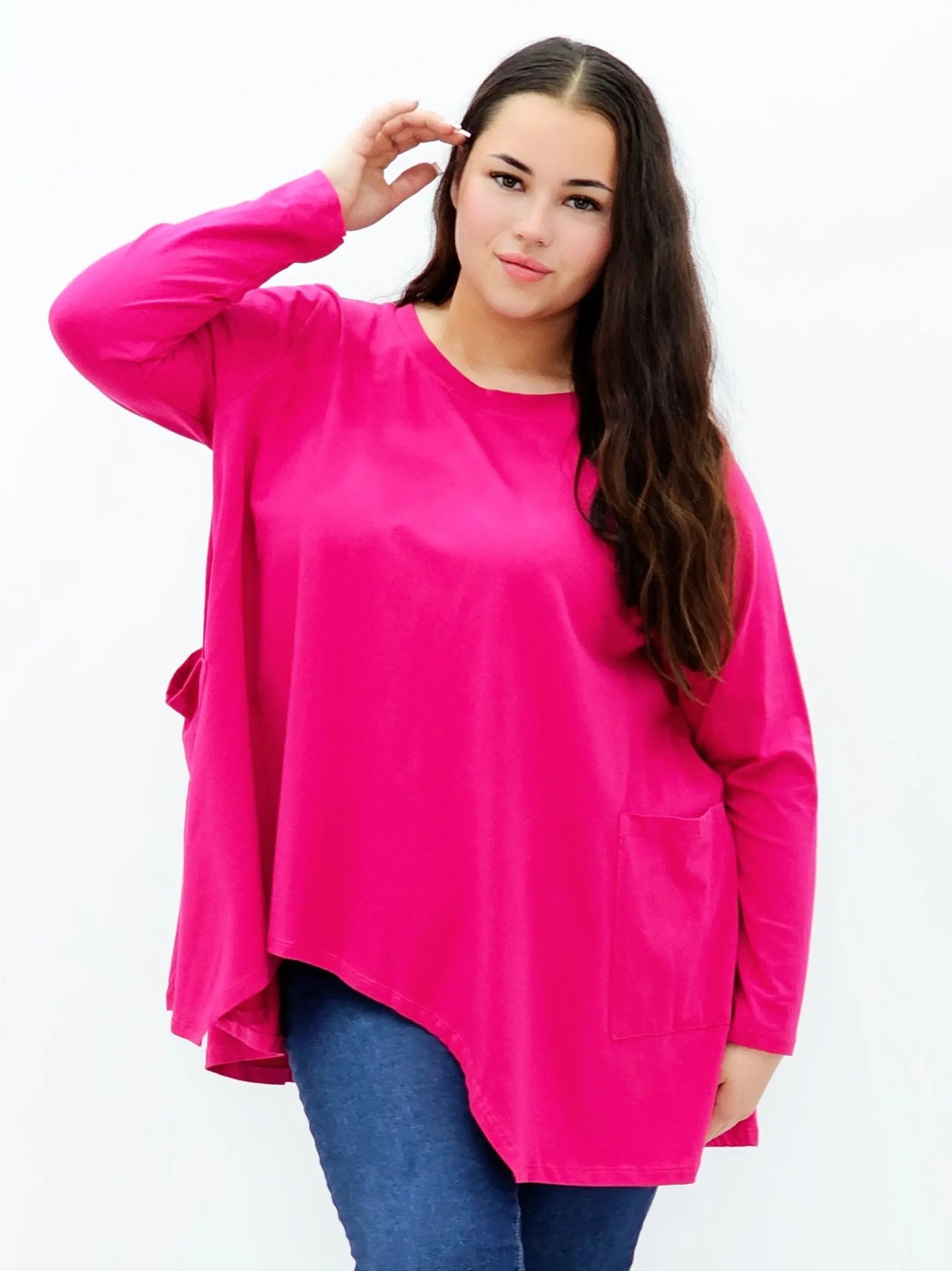 Bluzka oversize z kieszeniami Stylowa XL