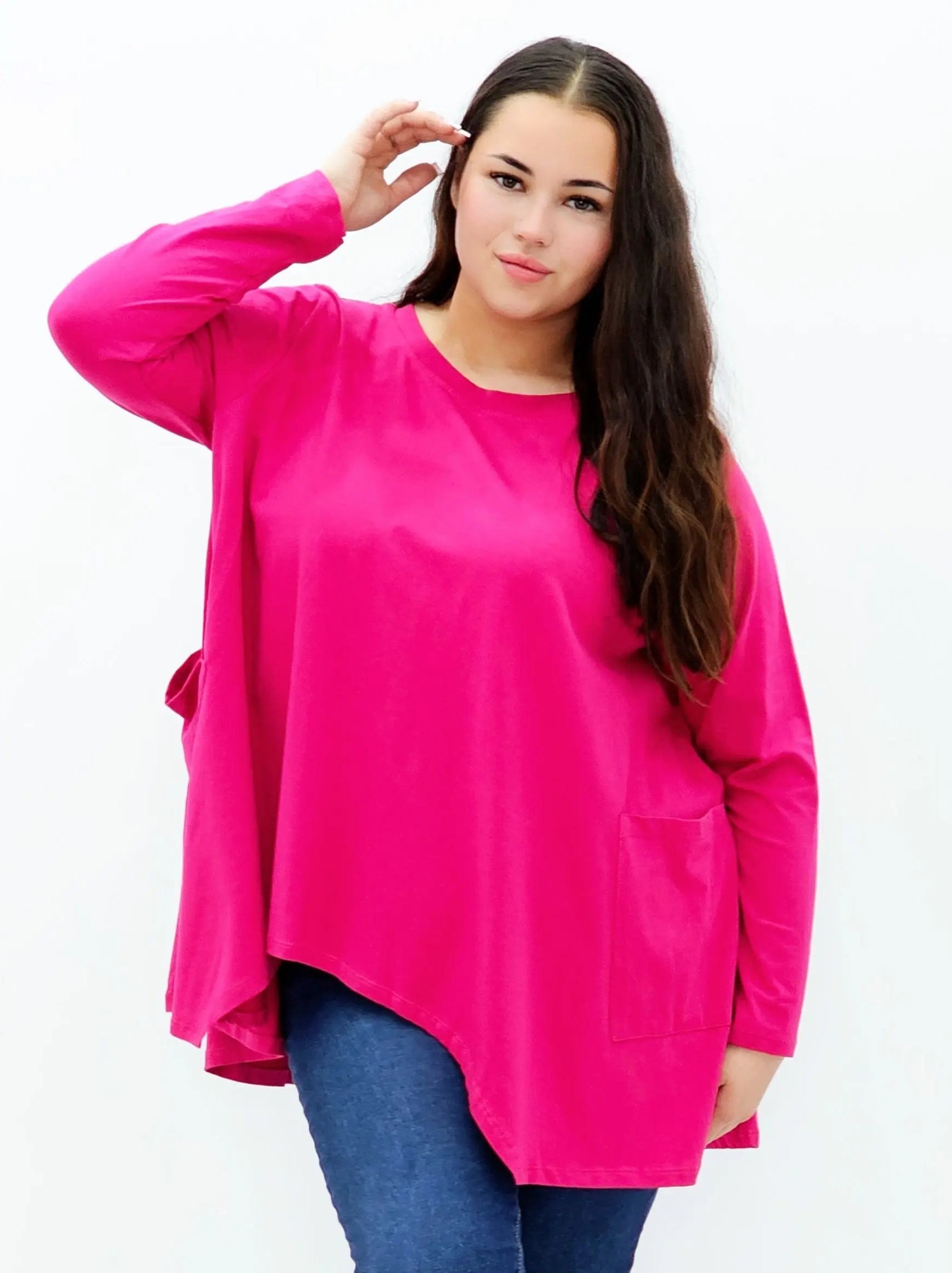 Bluzka oversize z kieszeniami Stylowa XL