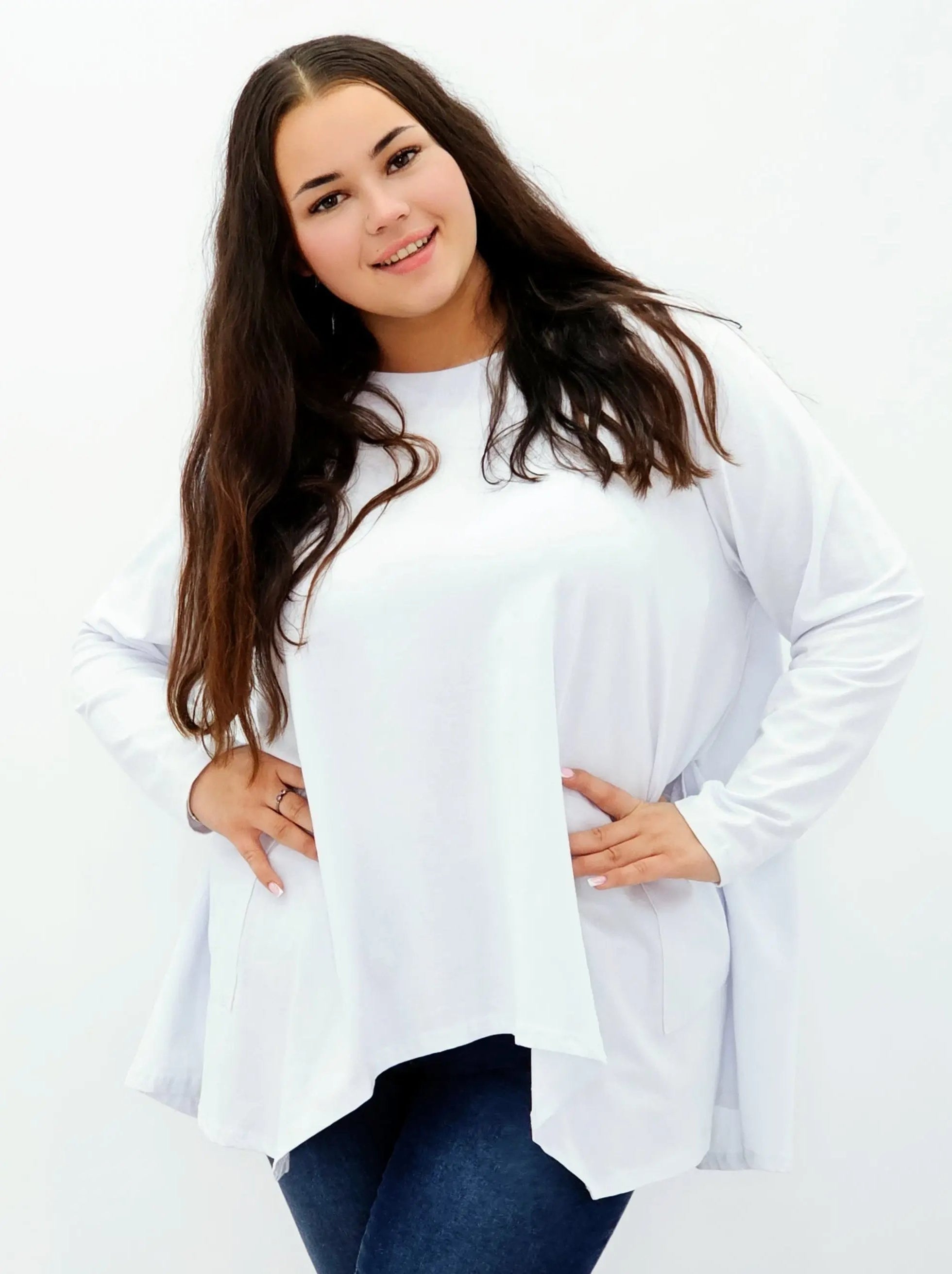 Bluzka oversize z kieszeniami Stylowa XL