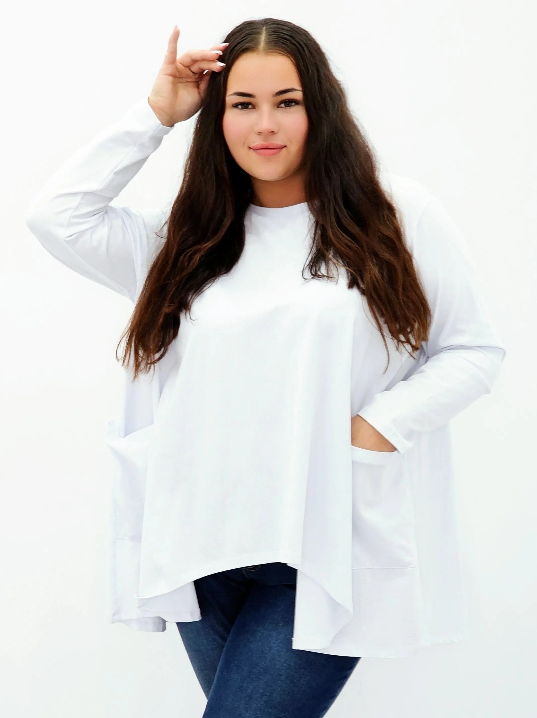 Bluzka oversize z kieszeniami Stylowa XL