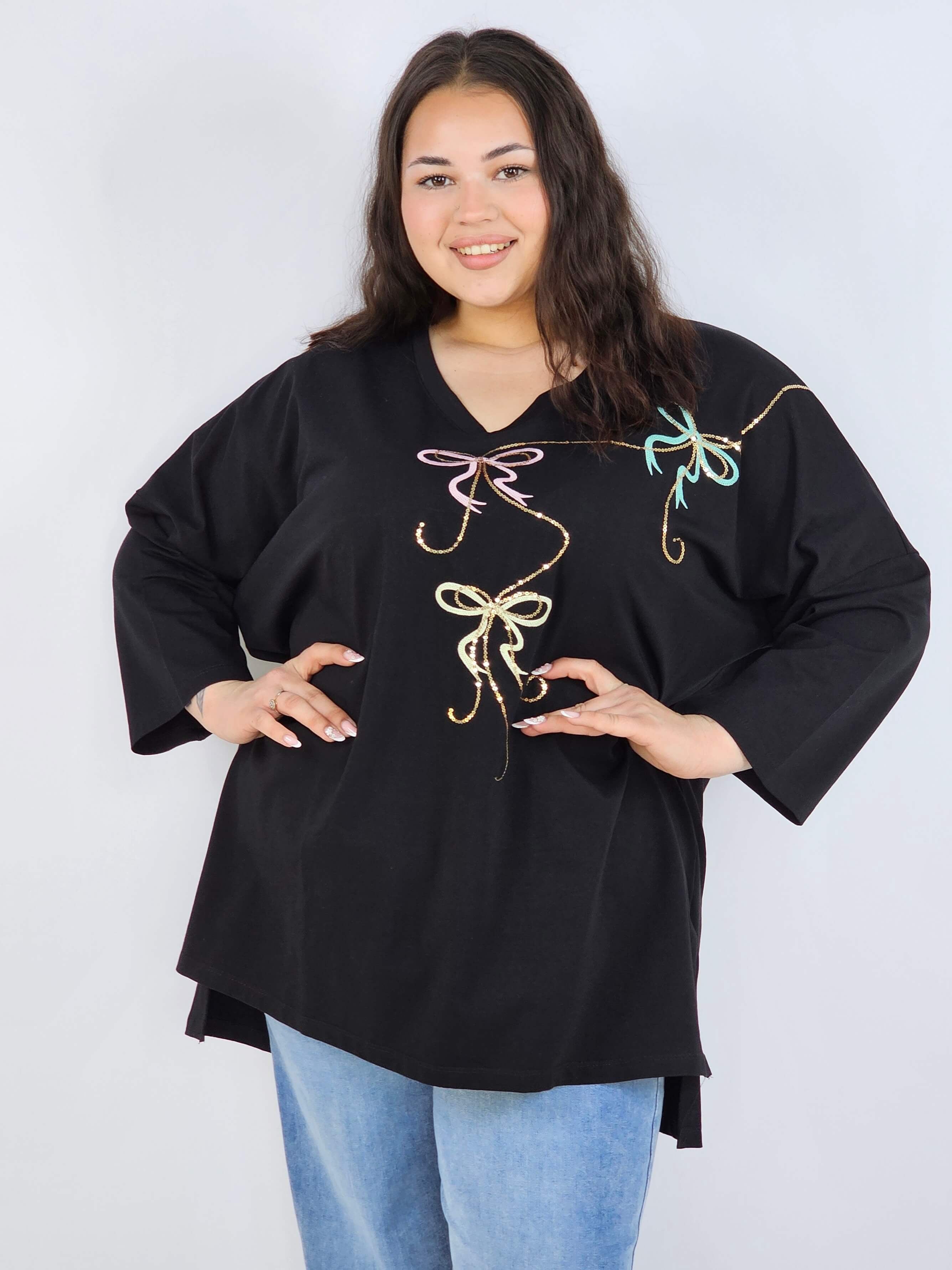 Bluzka plus size XXL z efektownym zdobieniem – lekkość i styl na każdą okazję Stylowa XL